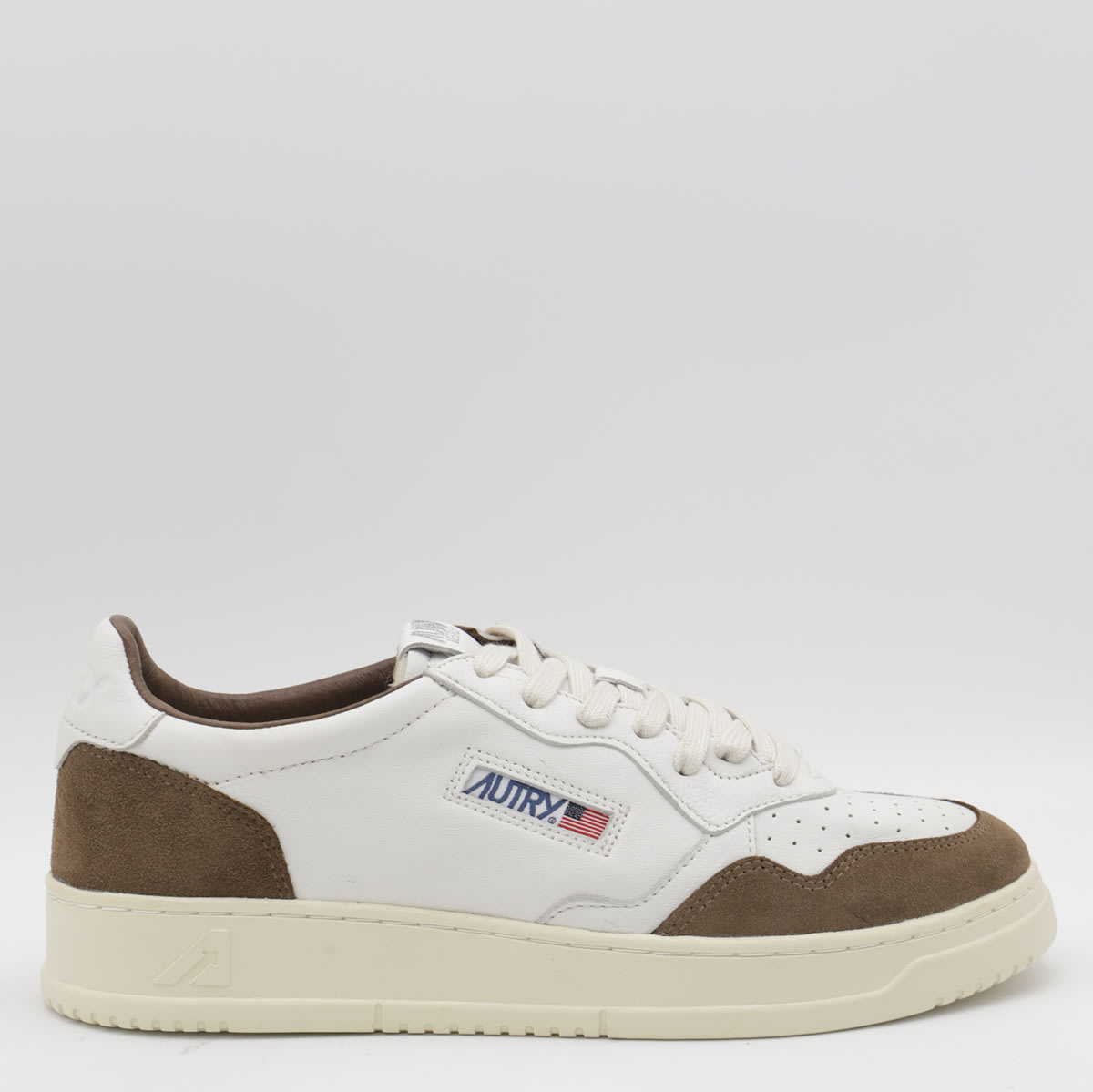 Autry Medalist Low Sneakers In Goatskin And Suede In Multi