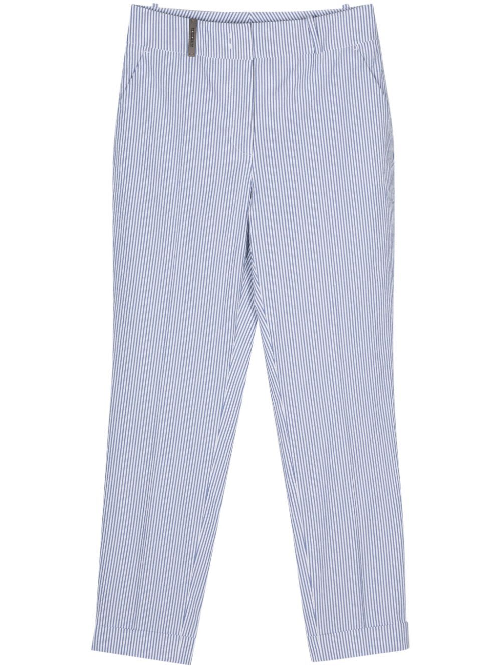 Shop Peserico Regular Pants With Lapel In Avio