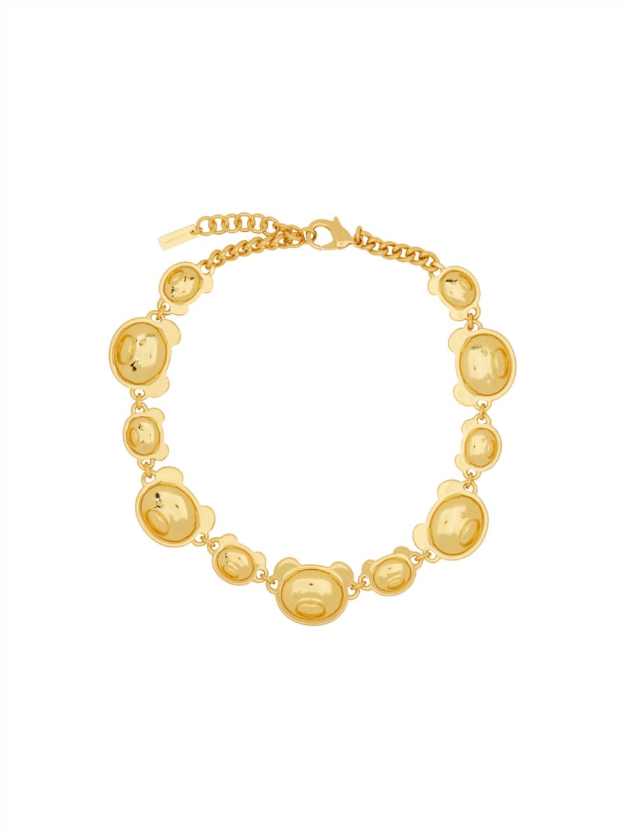 Shop Moschino Teddy Necklace In Gold