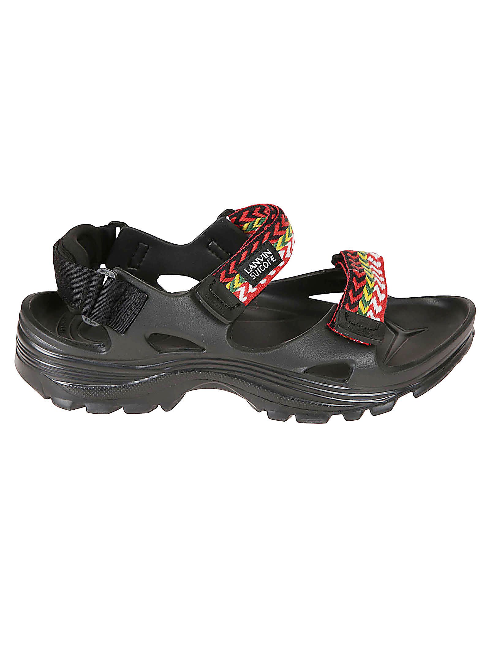Shop Lanvin Wake Curb Sandals In Black
