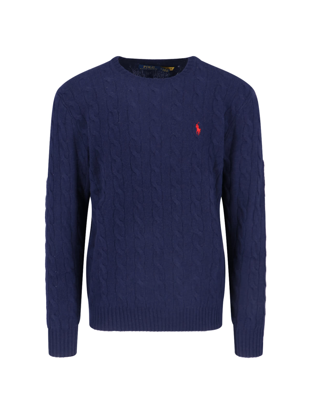 Shop Ralph Lauren Logo Braided Sweater