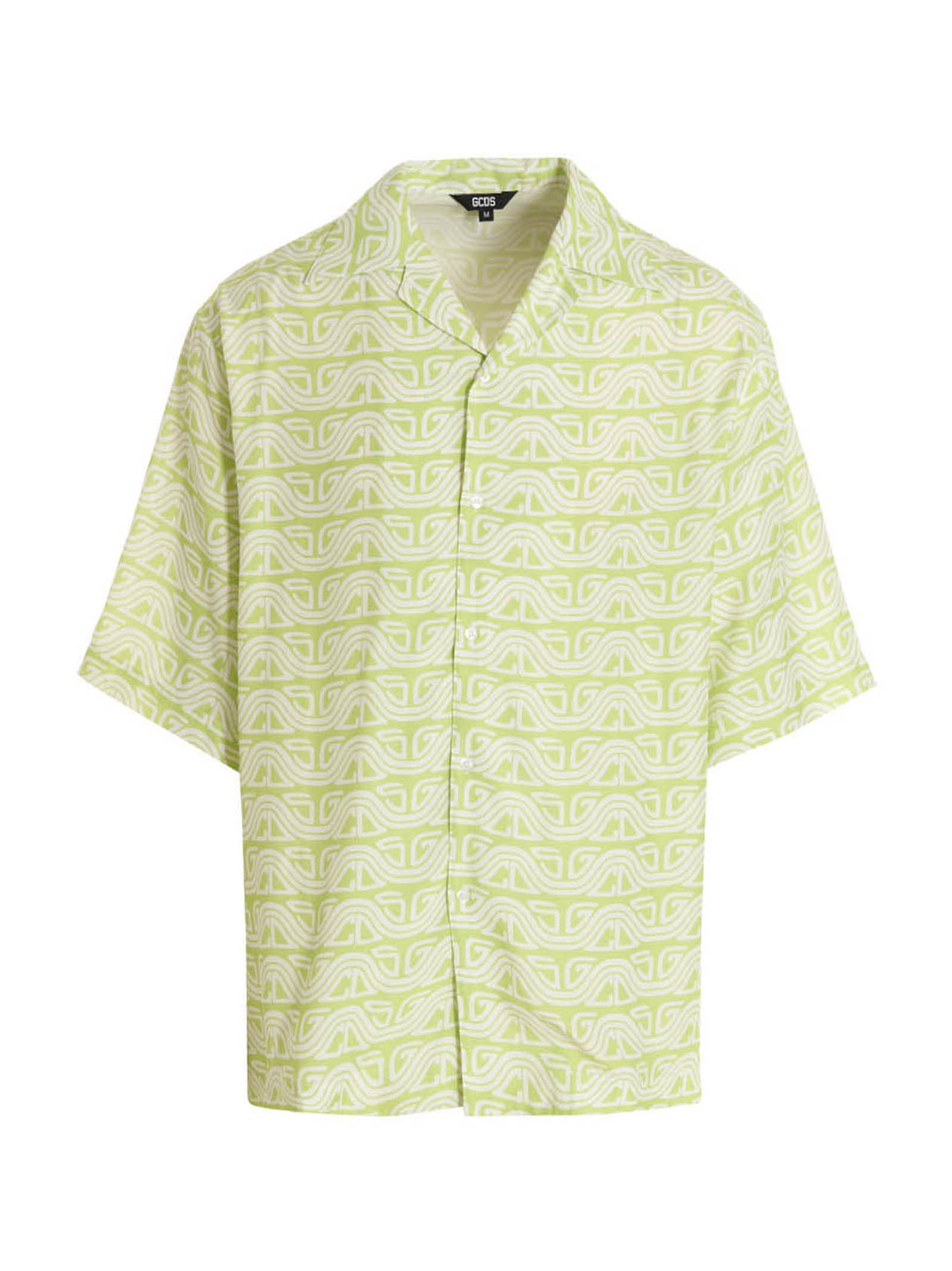 Shop Gcds Waved Logo Shirt In Green