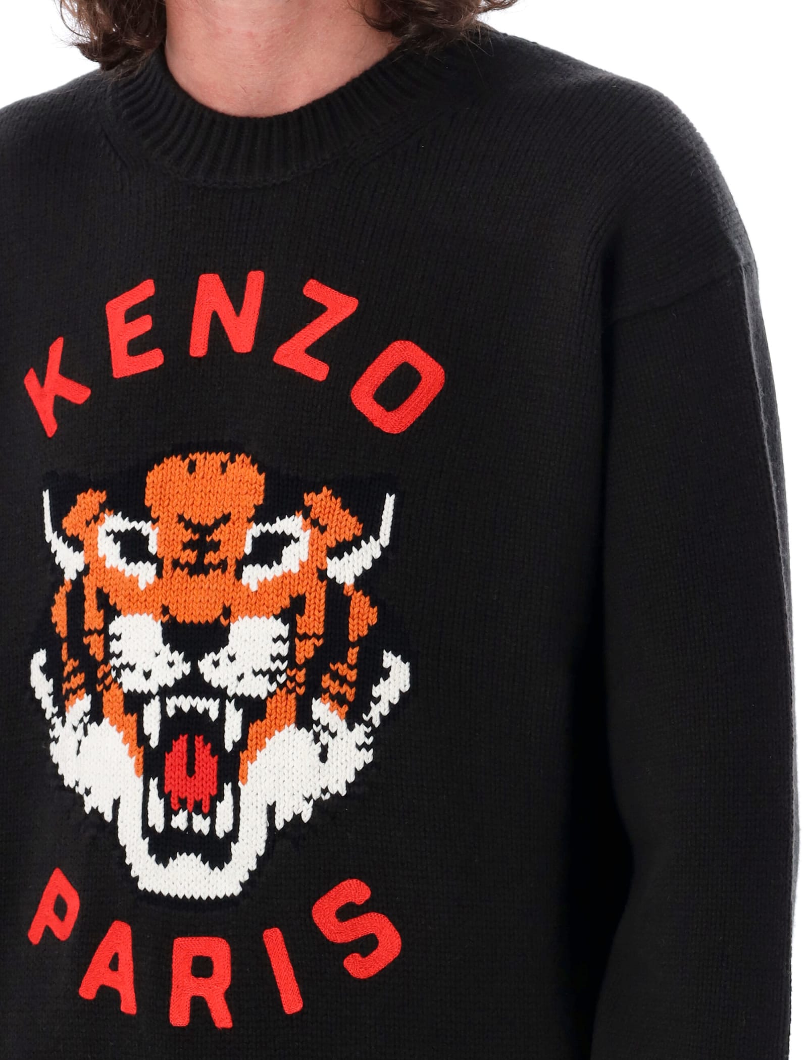 Shop Kenzo Lucky Tiger Sweater In Black