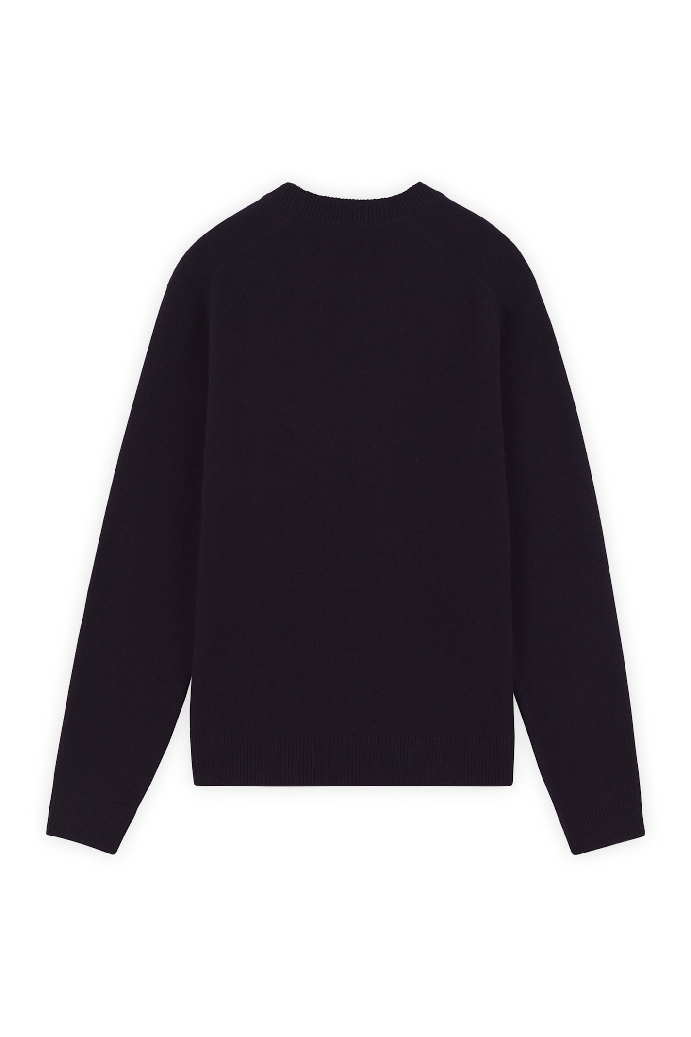 Maison Kitsuné Bold Fox Head Patch Regular Jumper In Lambswool In Navy