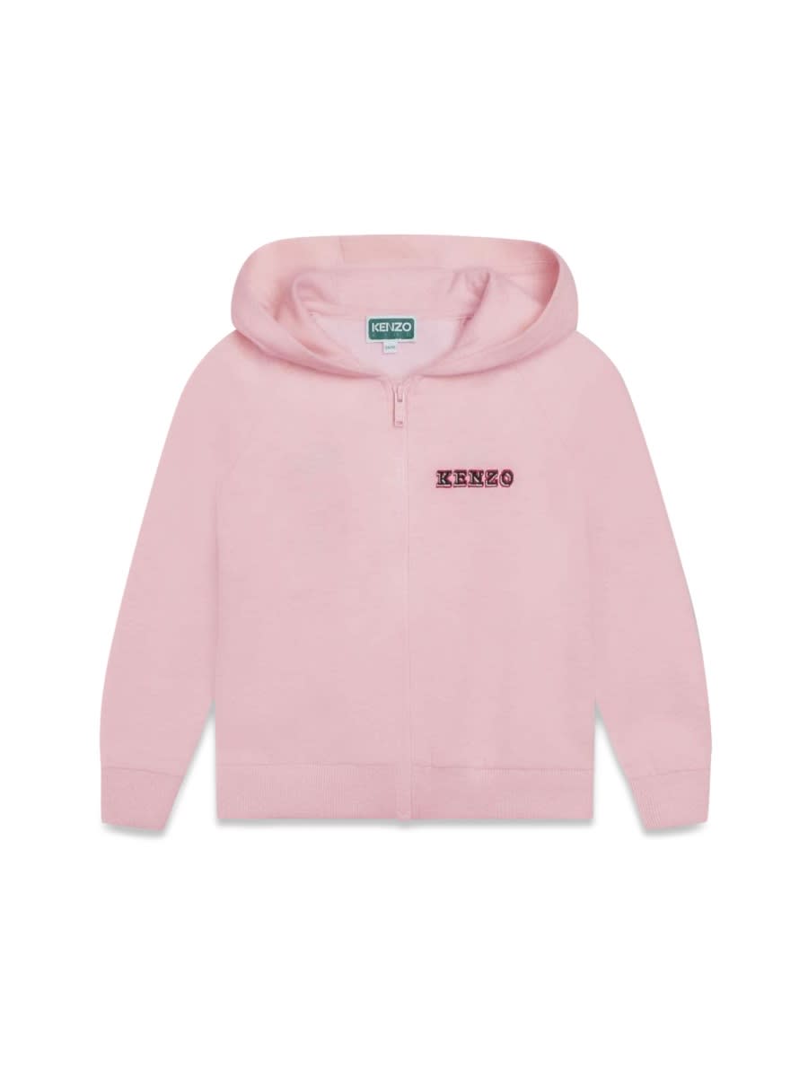 Shop Kenzo Zipper Hoodie In Pink