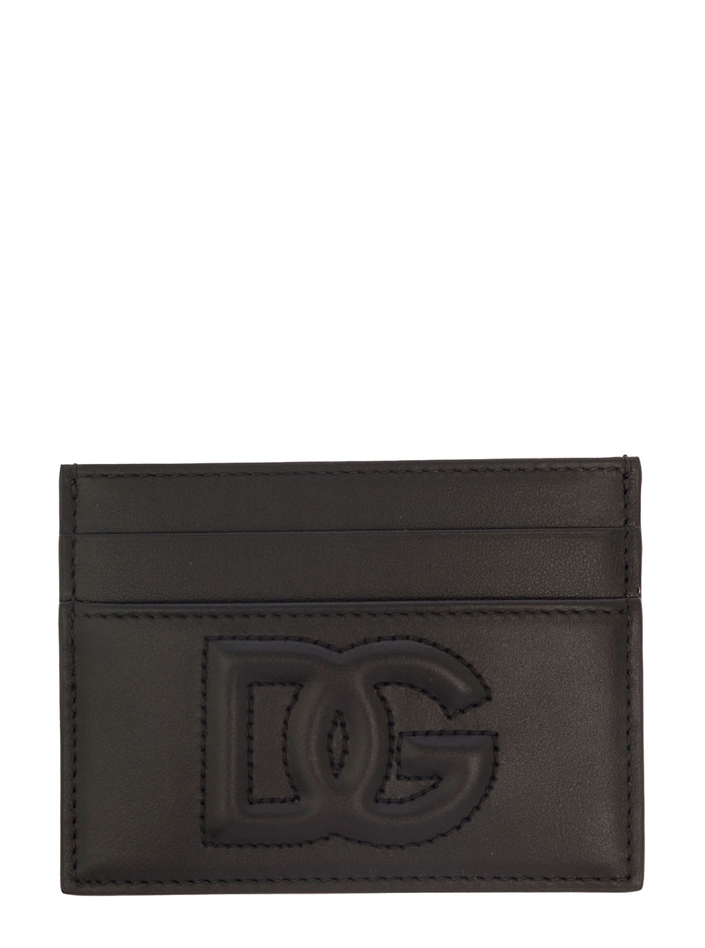 Dolce & Gabbana Black Card-holder With Dg Logo Detail In Smooth Leather Woman