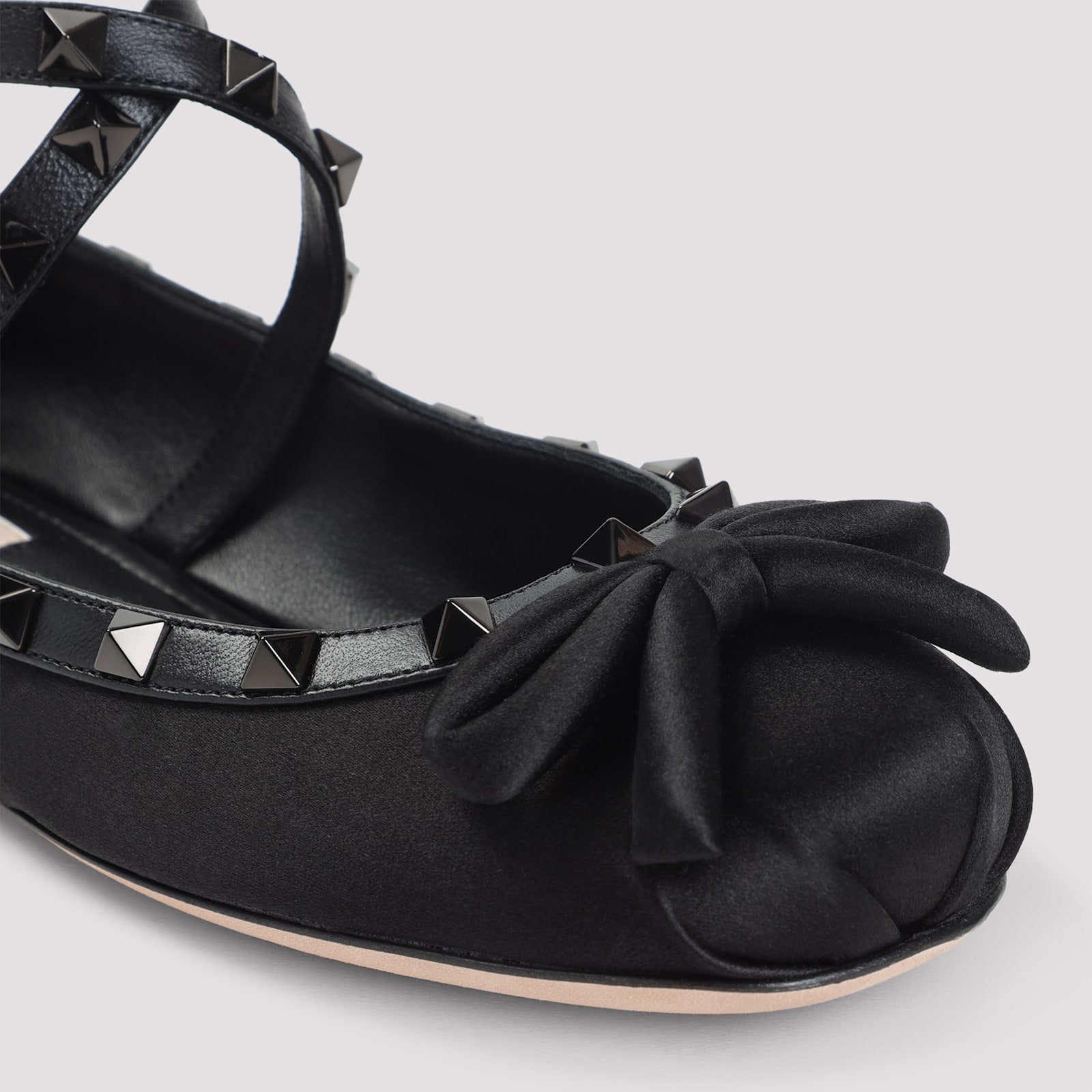 Valentino Satin Ballerinas In Black
