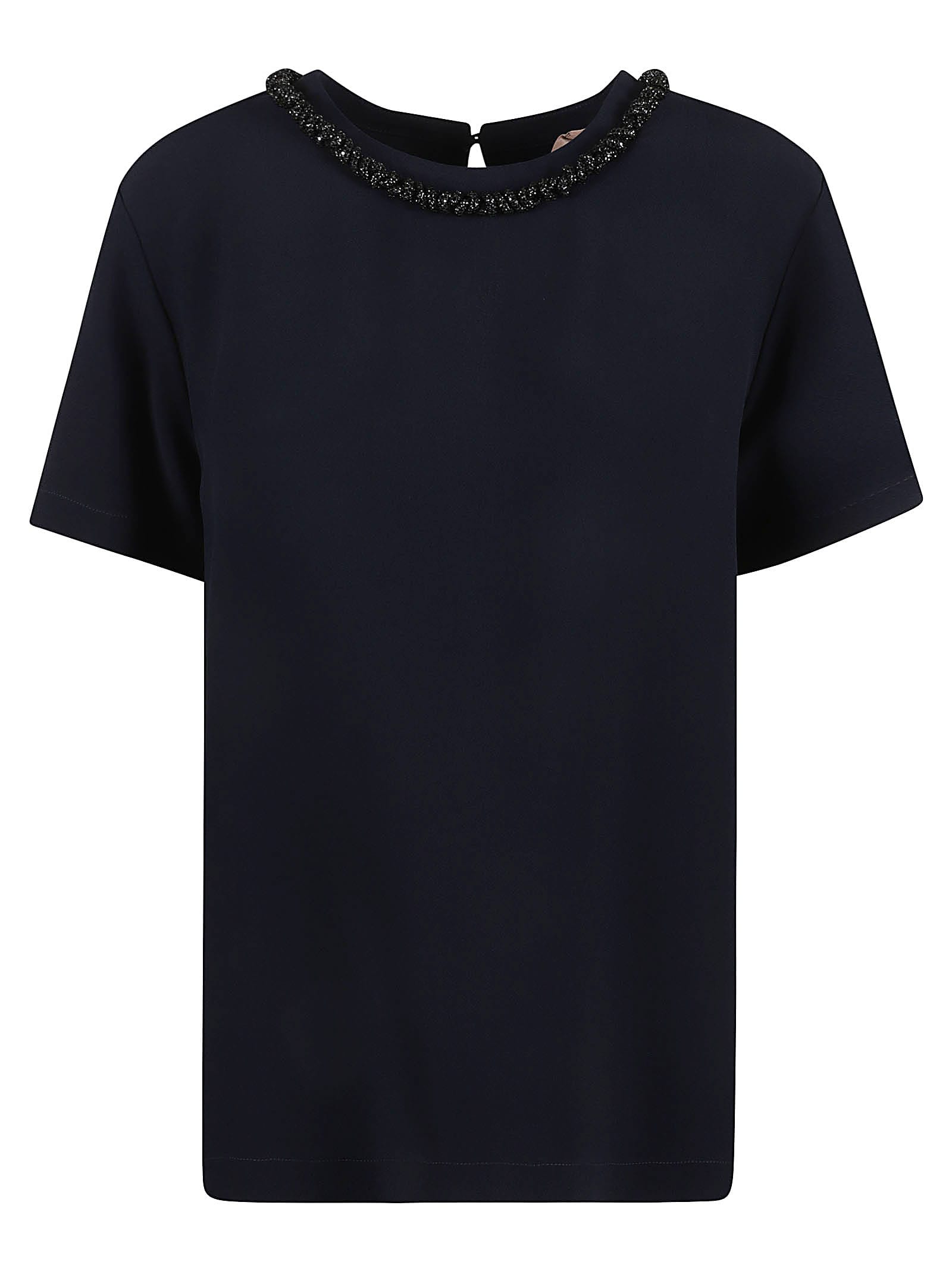 N°21 Necklace Detailed T-shirt In Blue