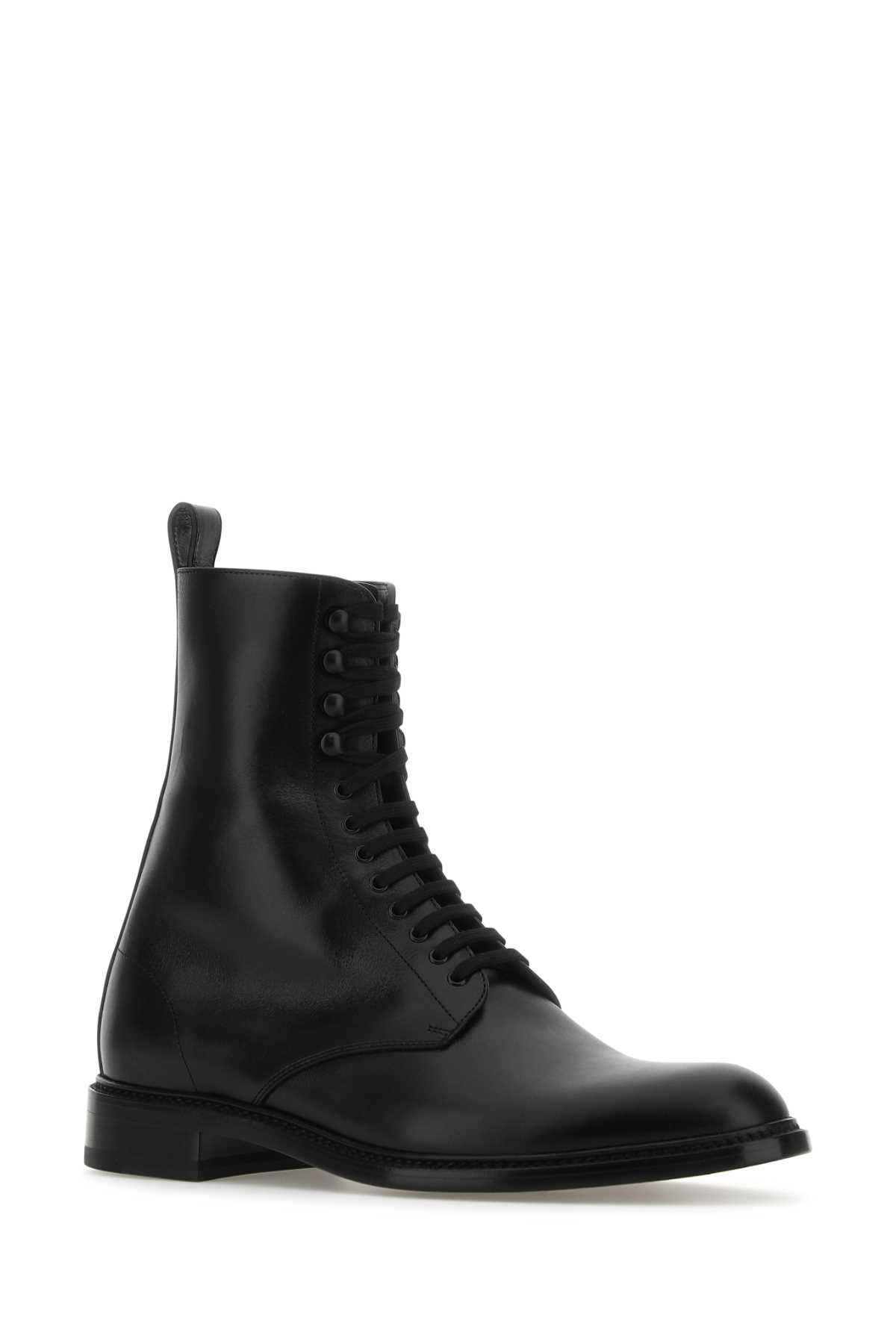 Shop Saint Laurent Black Leather Army Ankle Boots