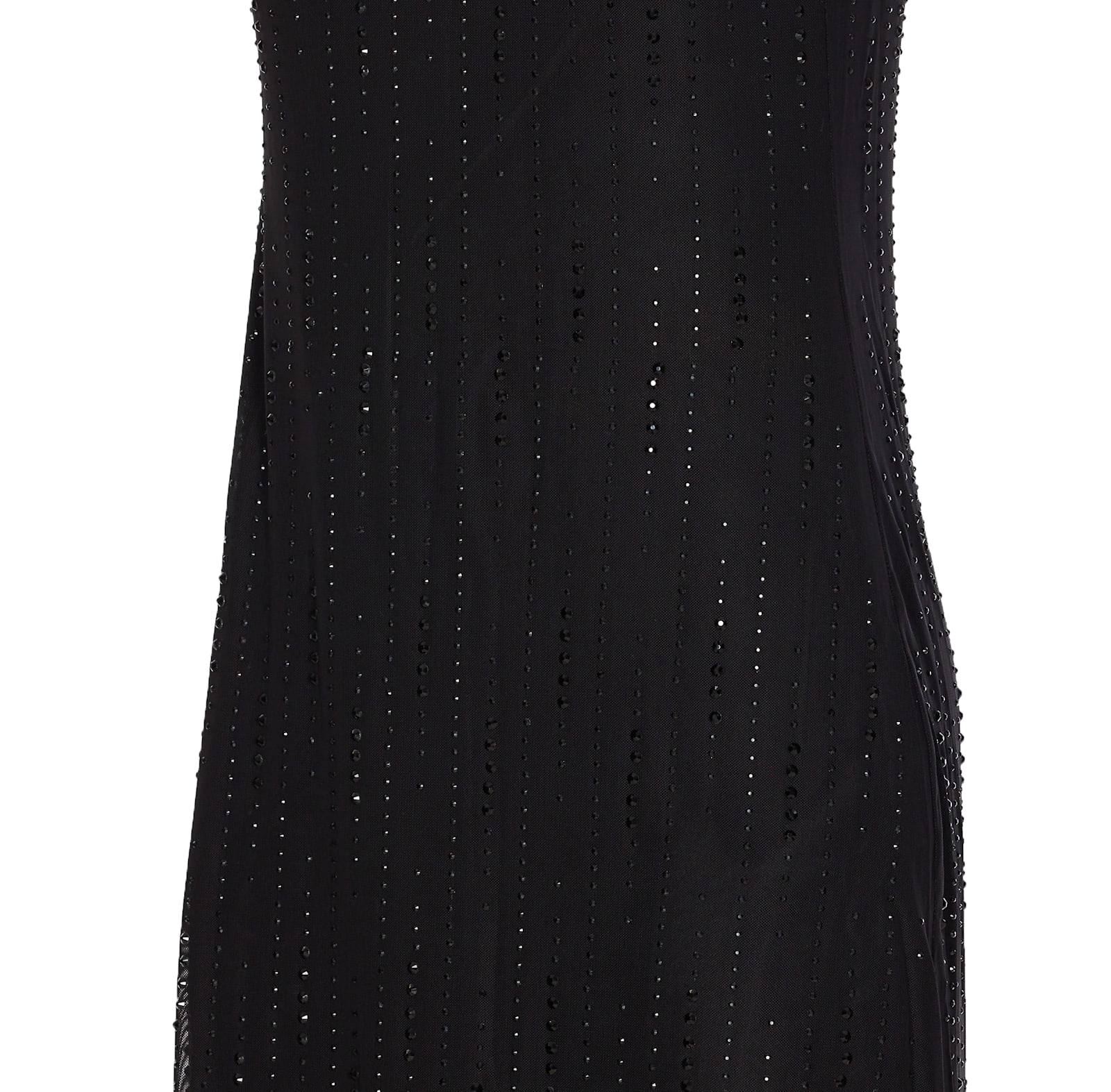 Liu •jo Halter Neck Backless Dress With Sheer Overlay In Black