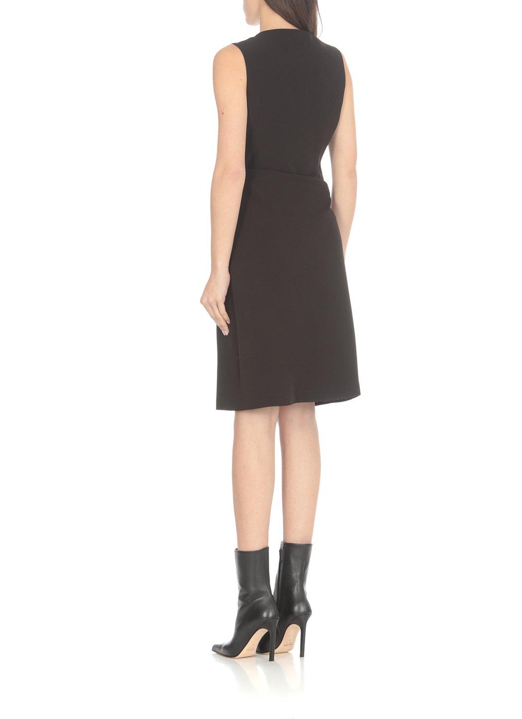 Shop M05ch1n0 Jeans Jeans Gathered V-neck Sleeveless Dress In Black