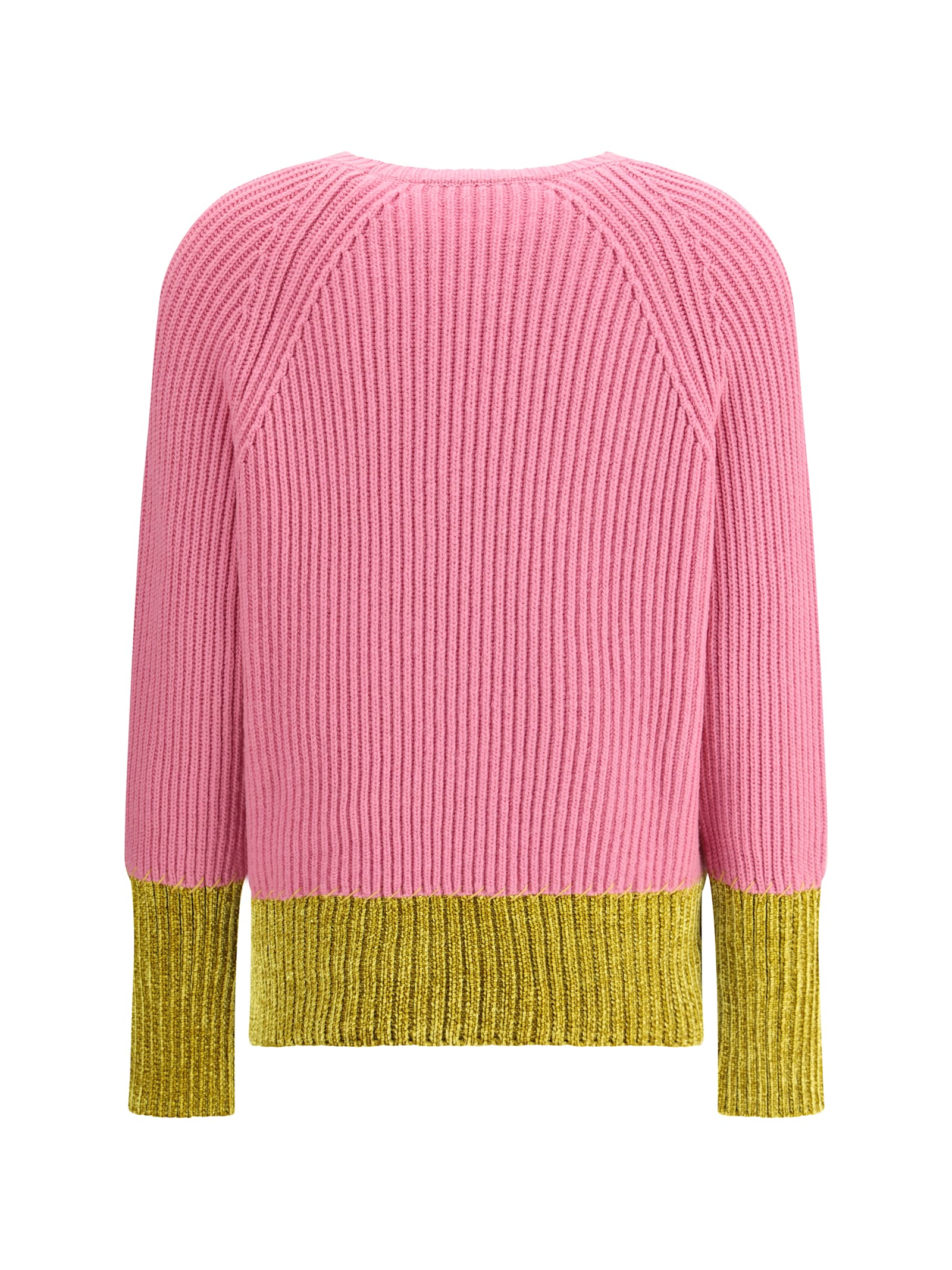 Marni Color Block Wool Sweater In Pink