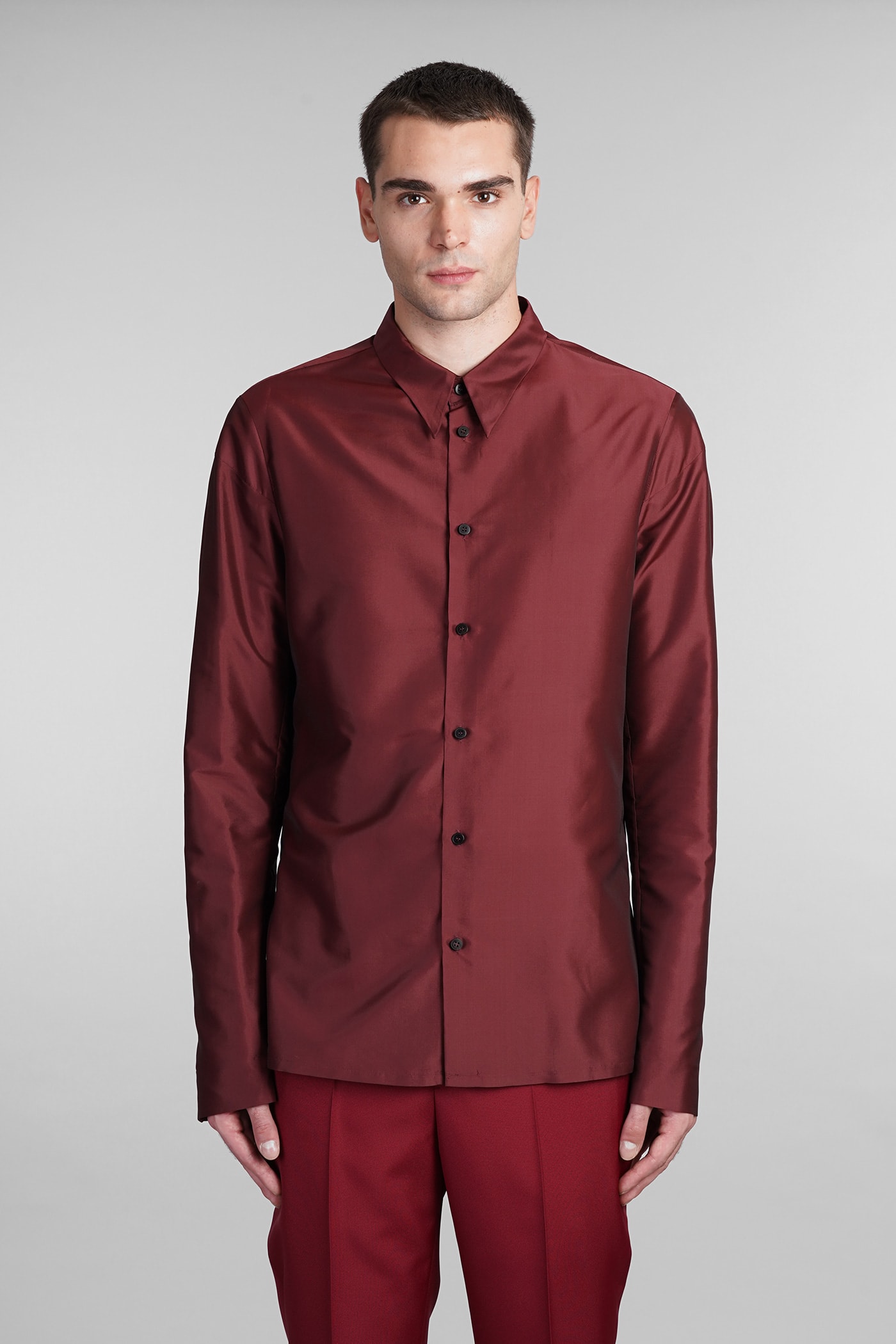 N16 Shirt In Bordeaux Polyester