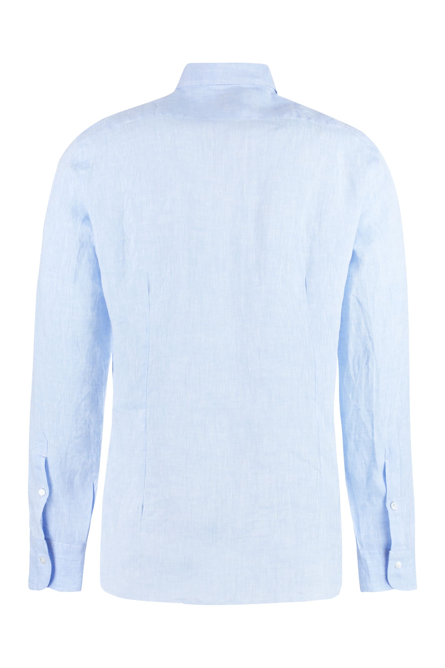 Shop Barba Napoli Linen Shirt In Light Blue