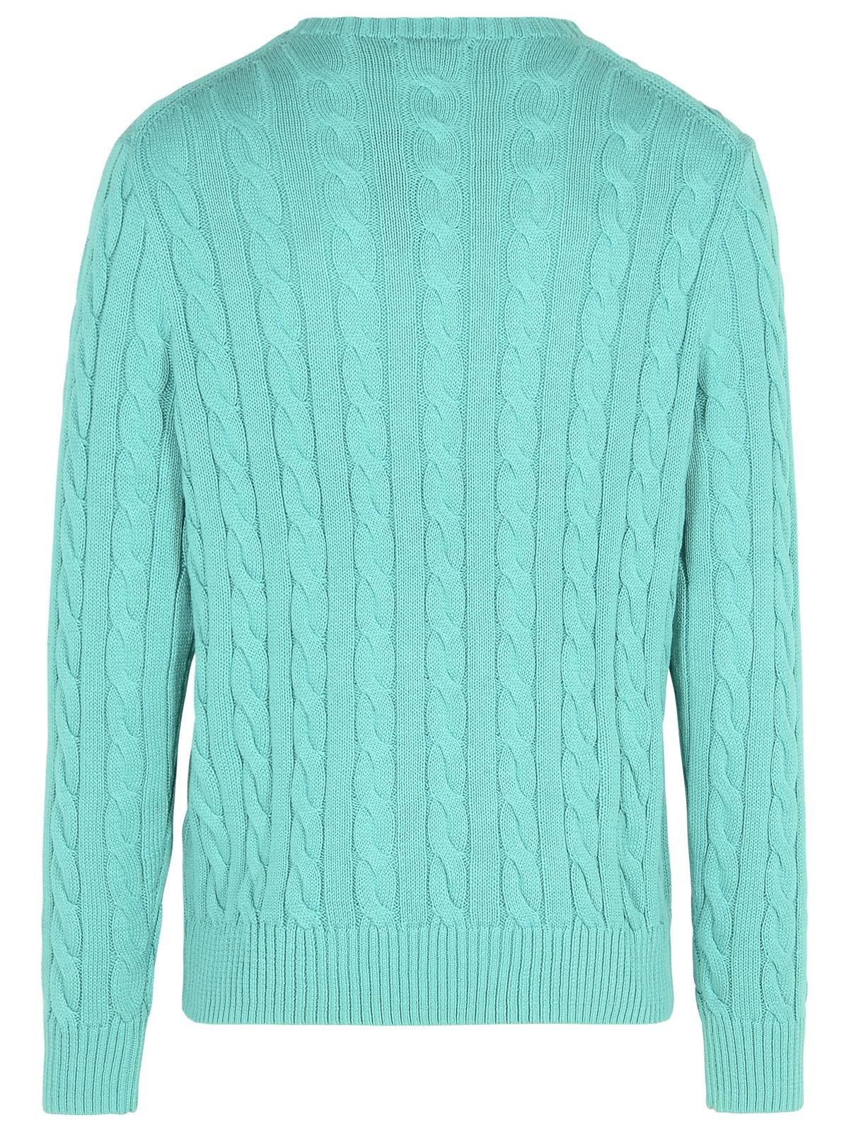 POLO RALPH LAUREN LOGO EMBROIDERED CABLE-KNIT JUMPER 