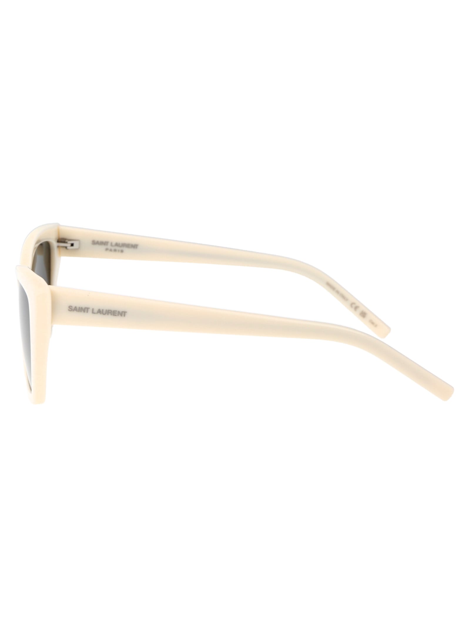 Shop Saint Laurent Sl 276 Mica Sunglasses In 056 Ivory Ivory Grey