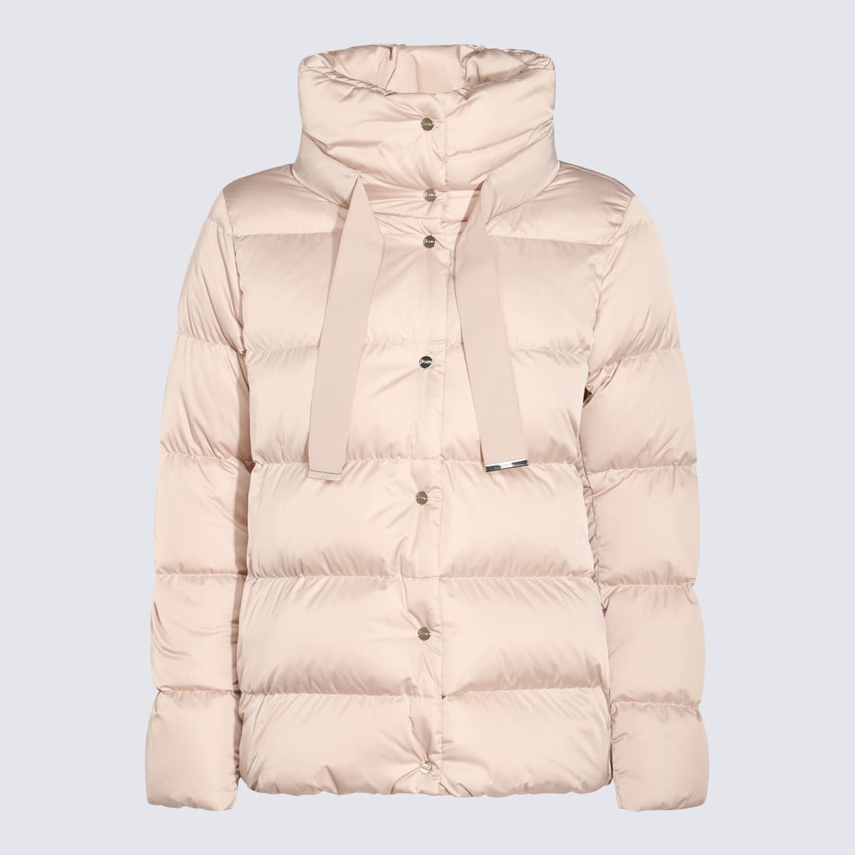 Herno Quilted Cape Jacket High Collar In Neutral