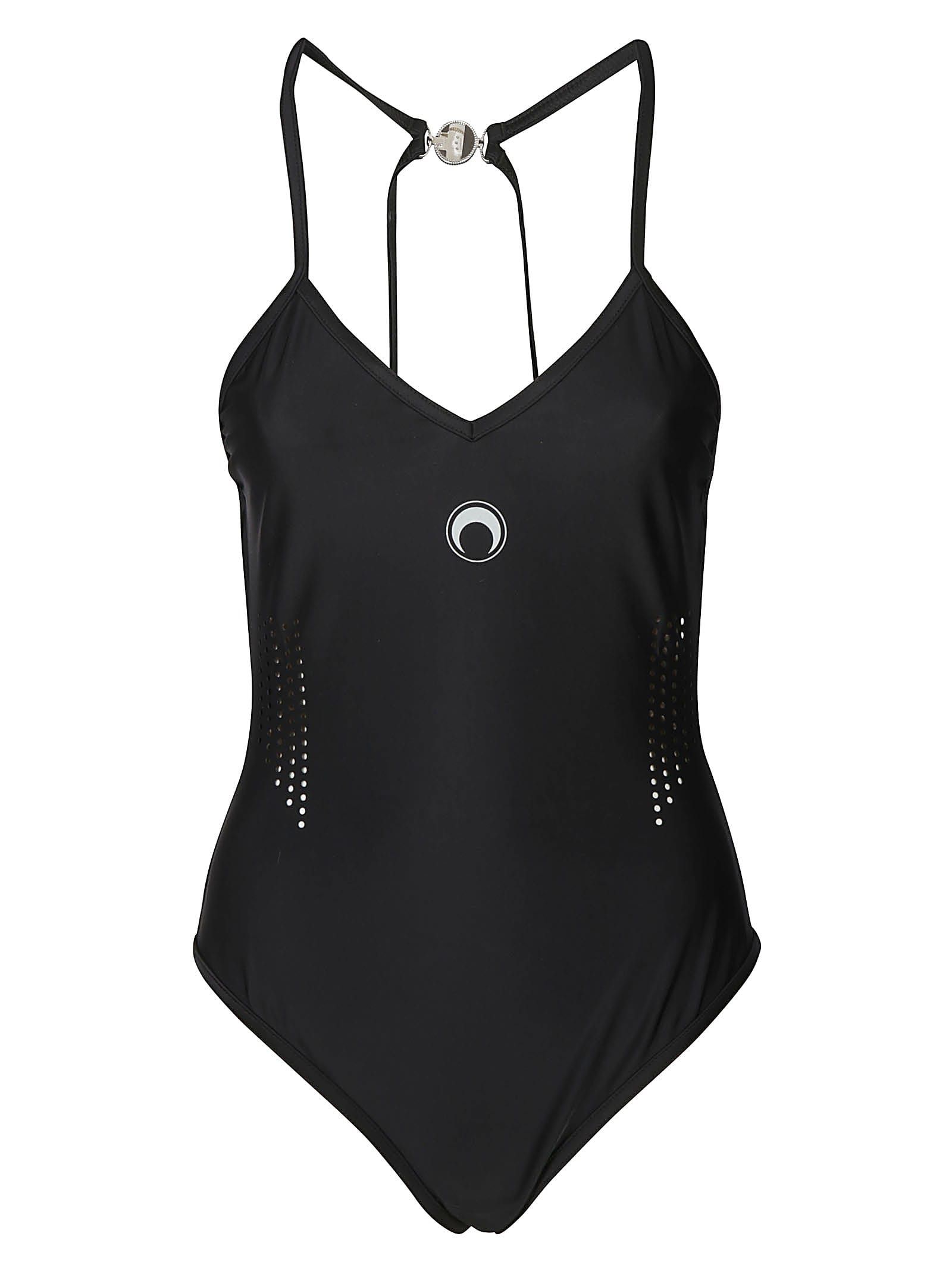 Marine Serre Perforated Detail One-piece Swimsuit