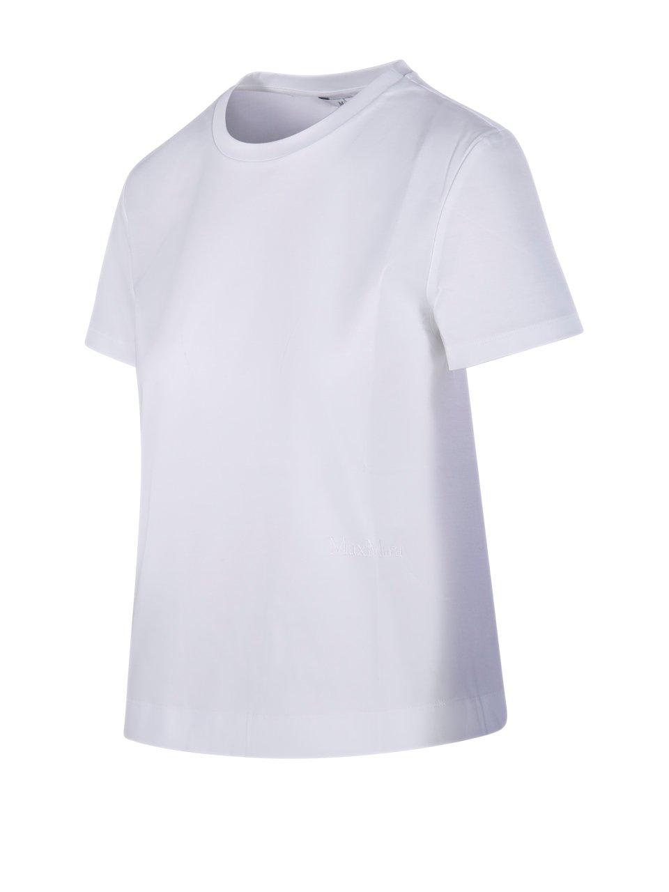Max Mara Crew Neck Short Sleeves Casual Style Top In White