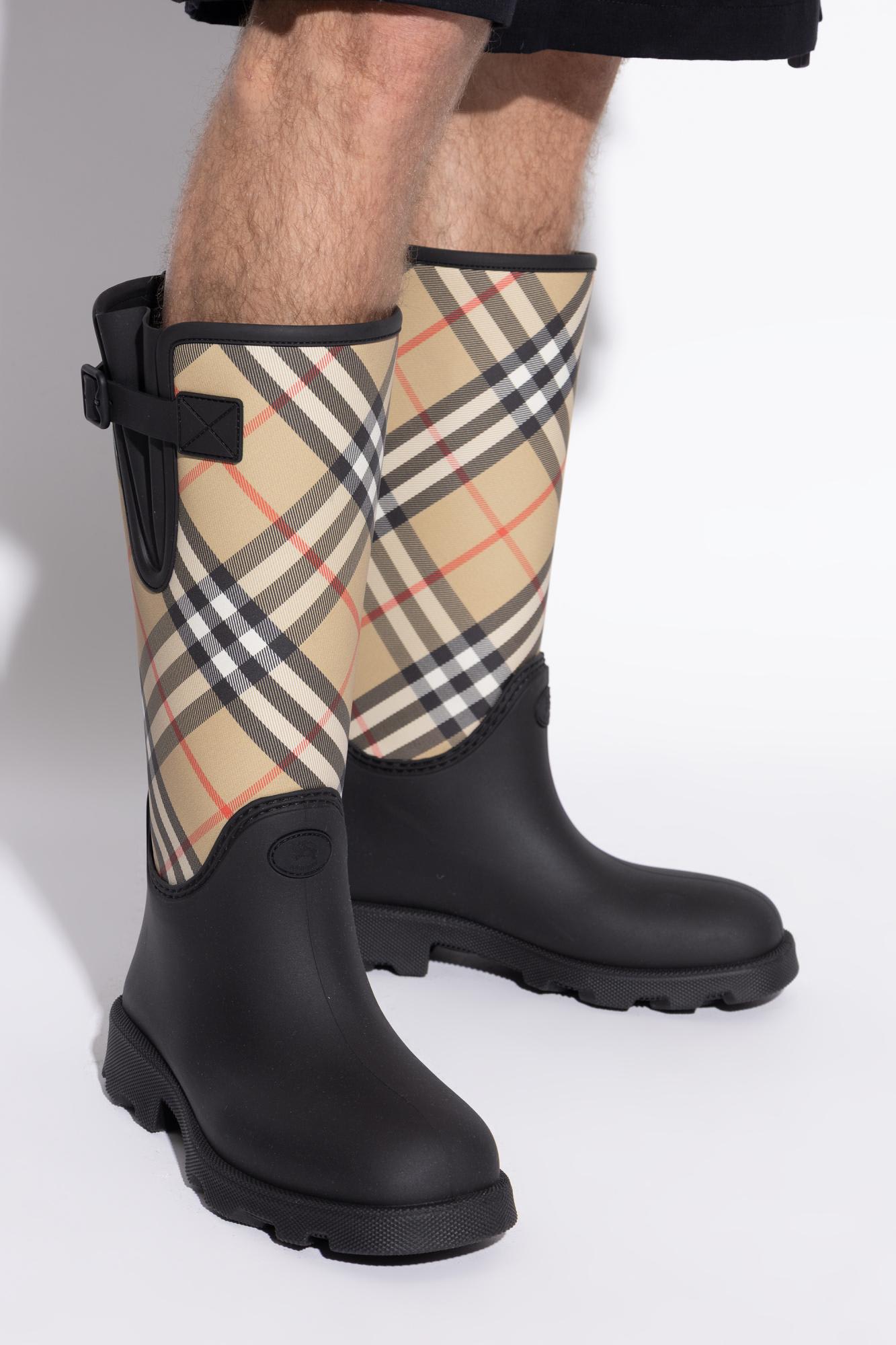 Burberry Plaid-patterned Wellington Boots In Multi