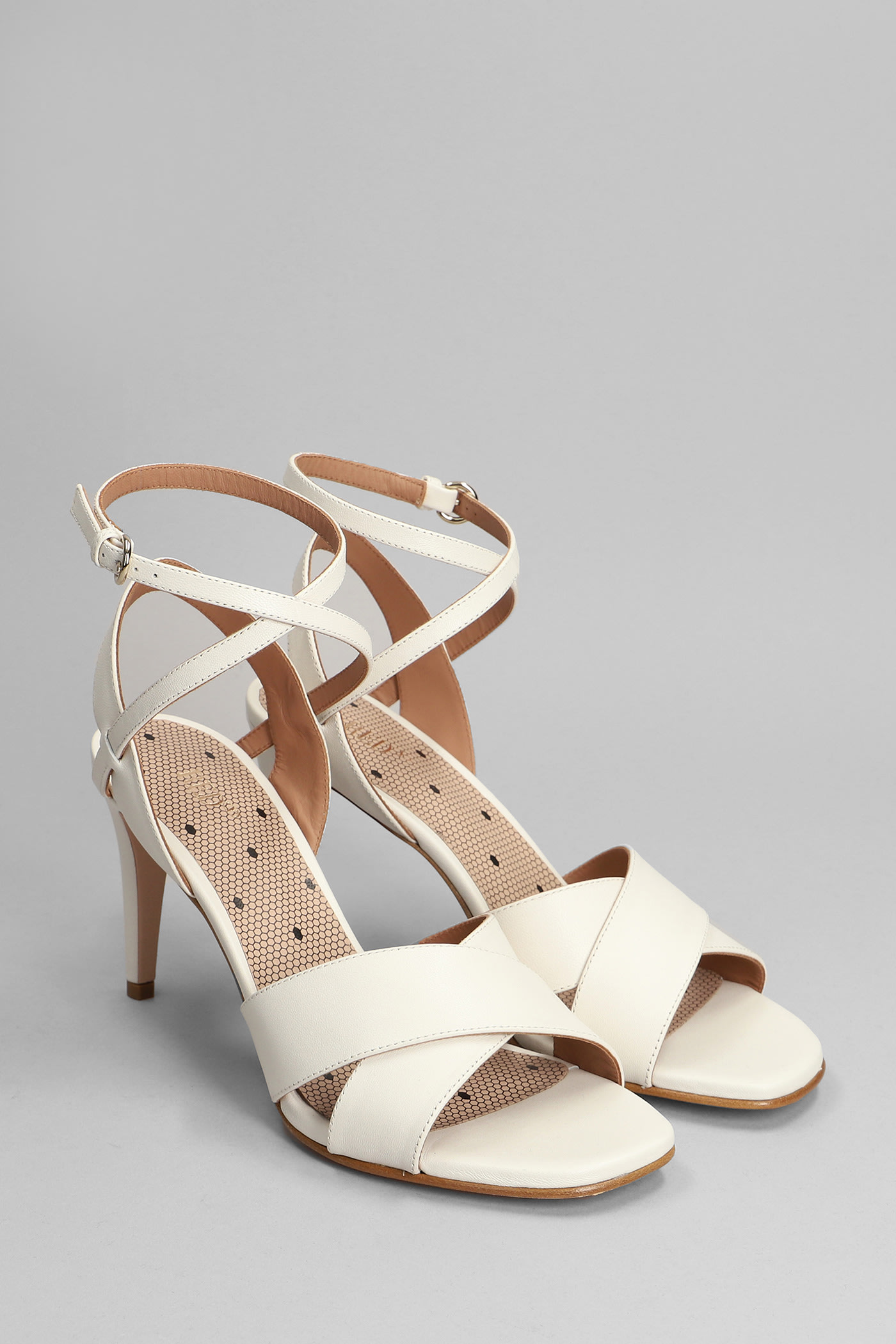 Shop Red Valentino Sandals In White Leather