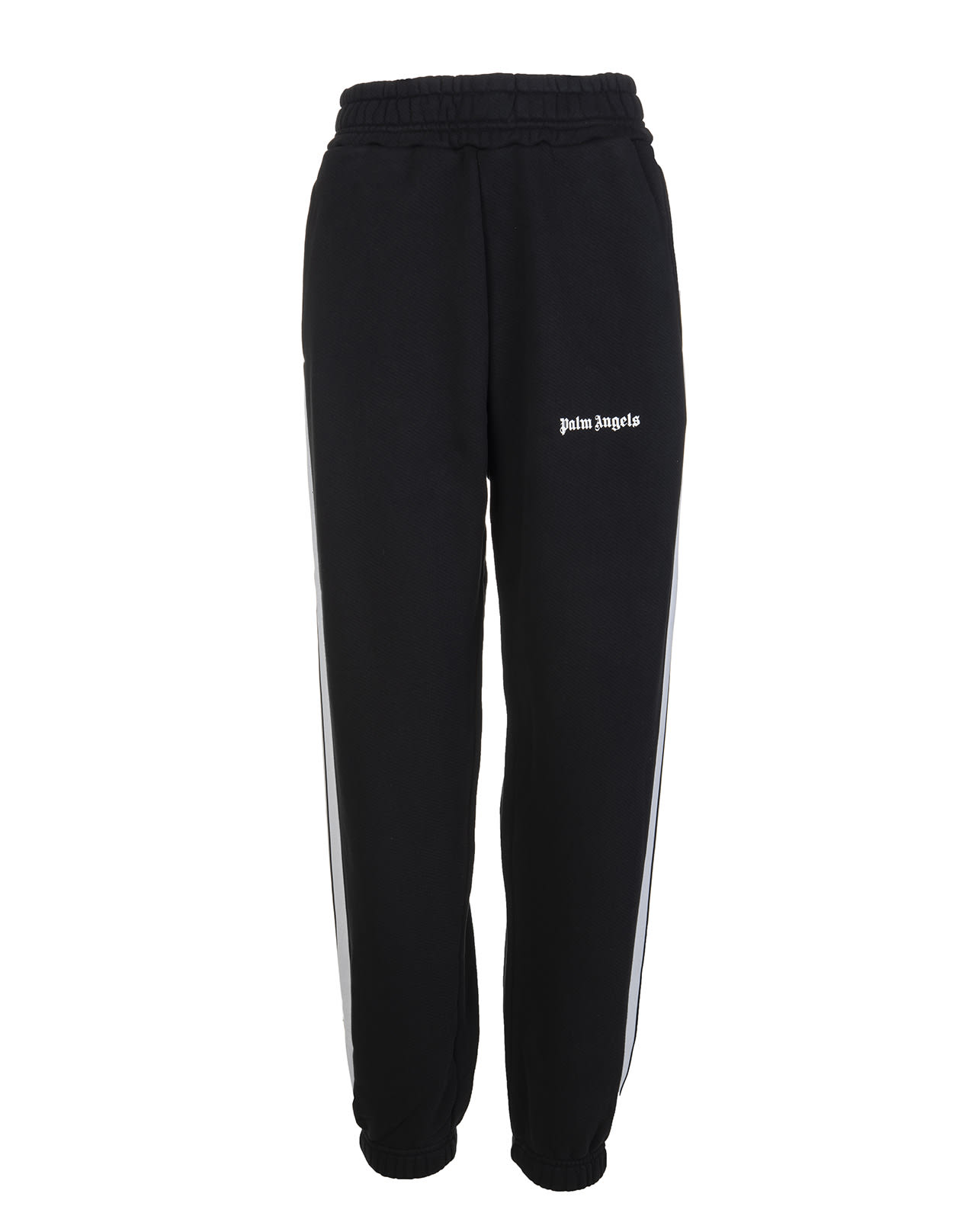 Palm Angels Woman Black Slim Fit Joggers With Contrast Logo And Side Bands