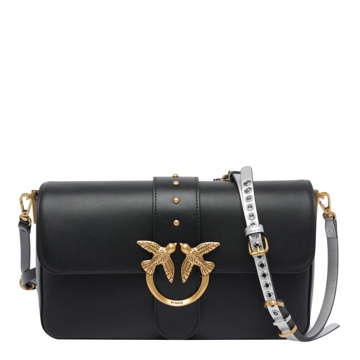 Pinko Love One Slouchy Crossbody Bag In Black