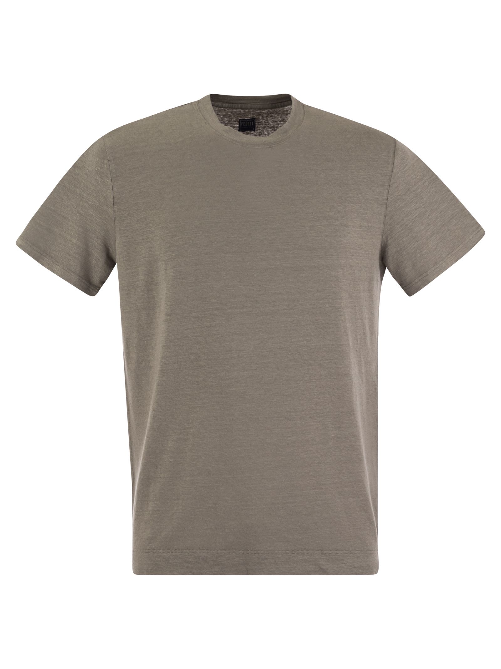 Shop Fedeli Linen Flex T-shirt In Grey