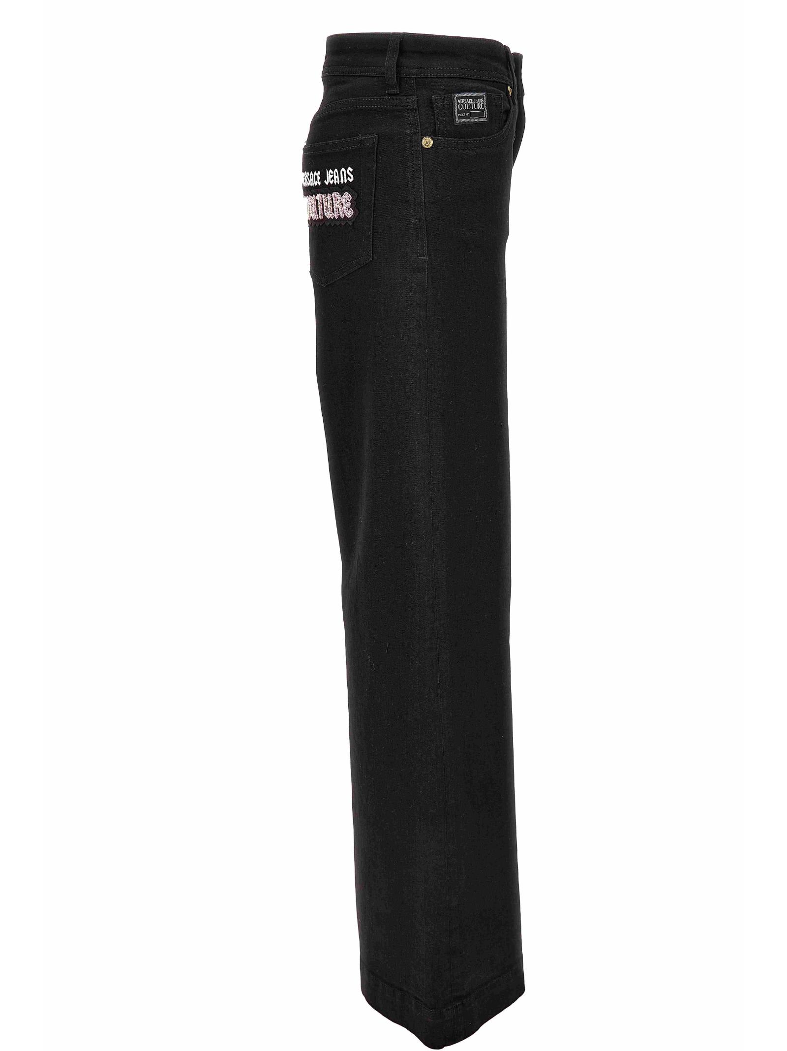 Shop Versace Jeans Couture 5 Pocket Pants In Black