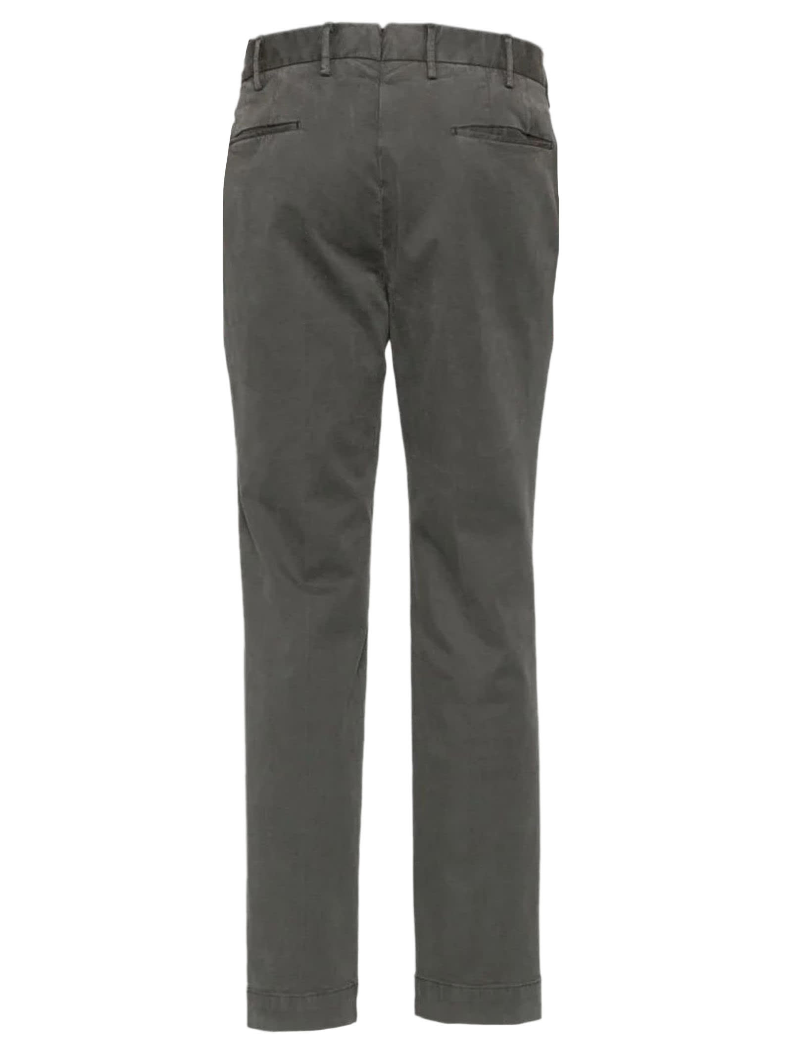 Shop Incotex Grey Stretch-cotton Trousers