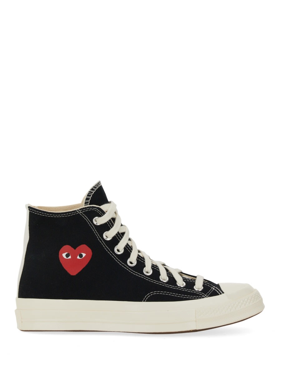 Comme Des Garçons Play Sneaker Con Logo In Black