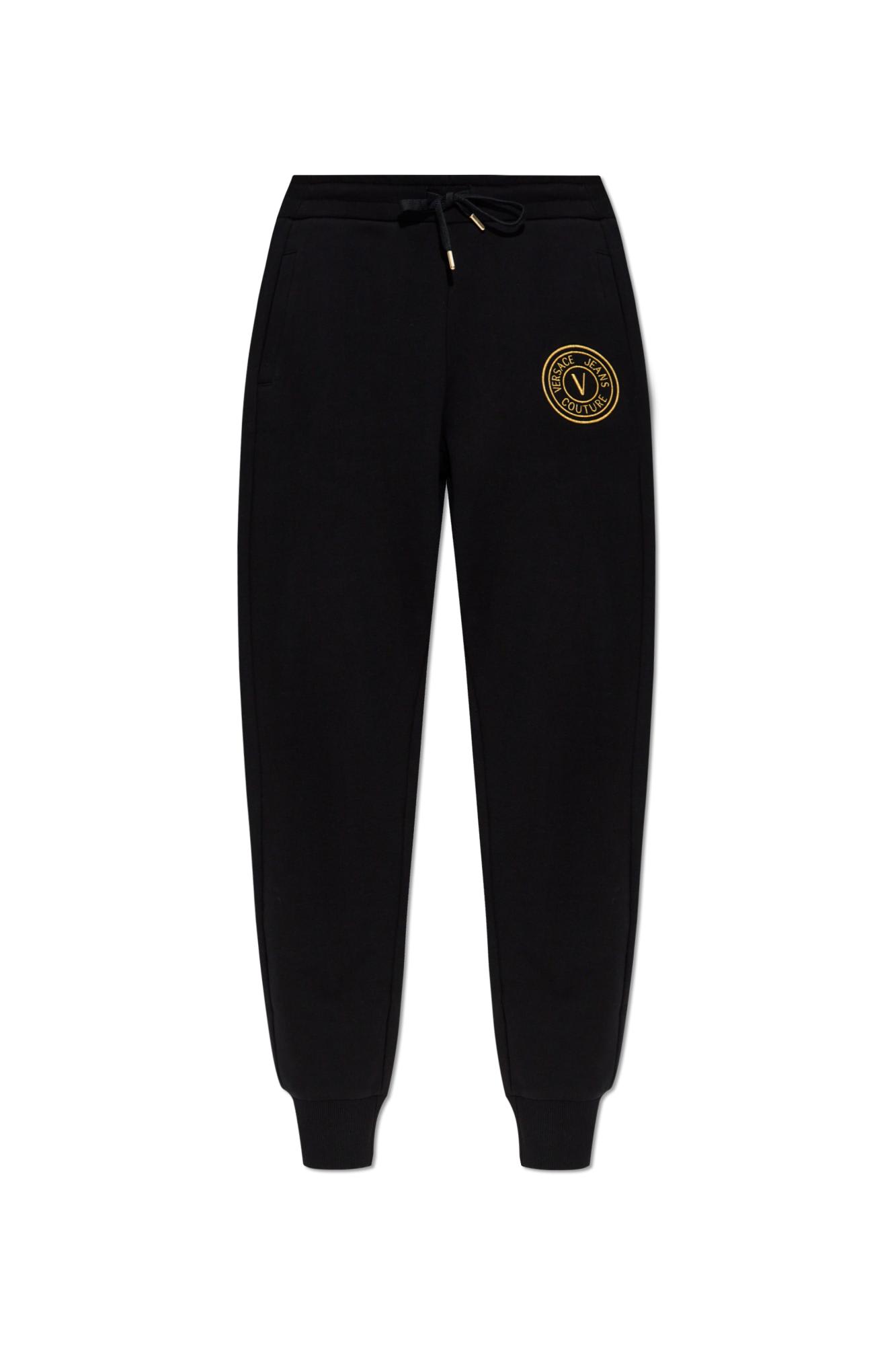 Versace Jeans Couture Sweatpants With Embroidered Logo In Black