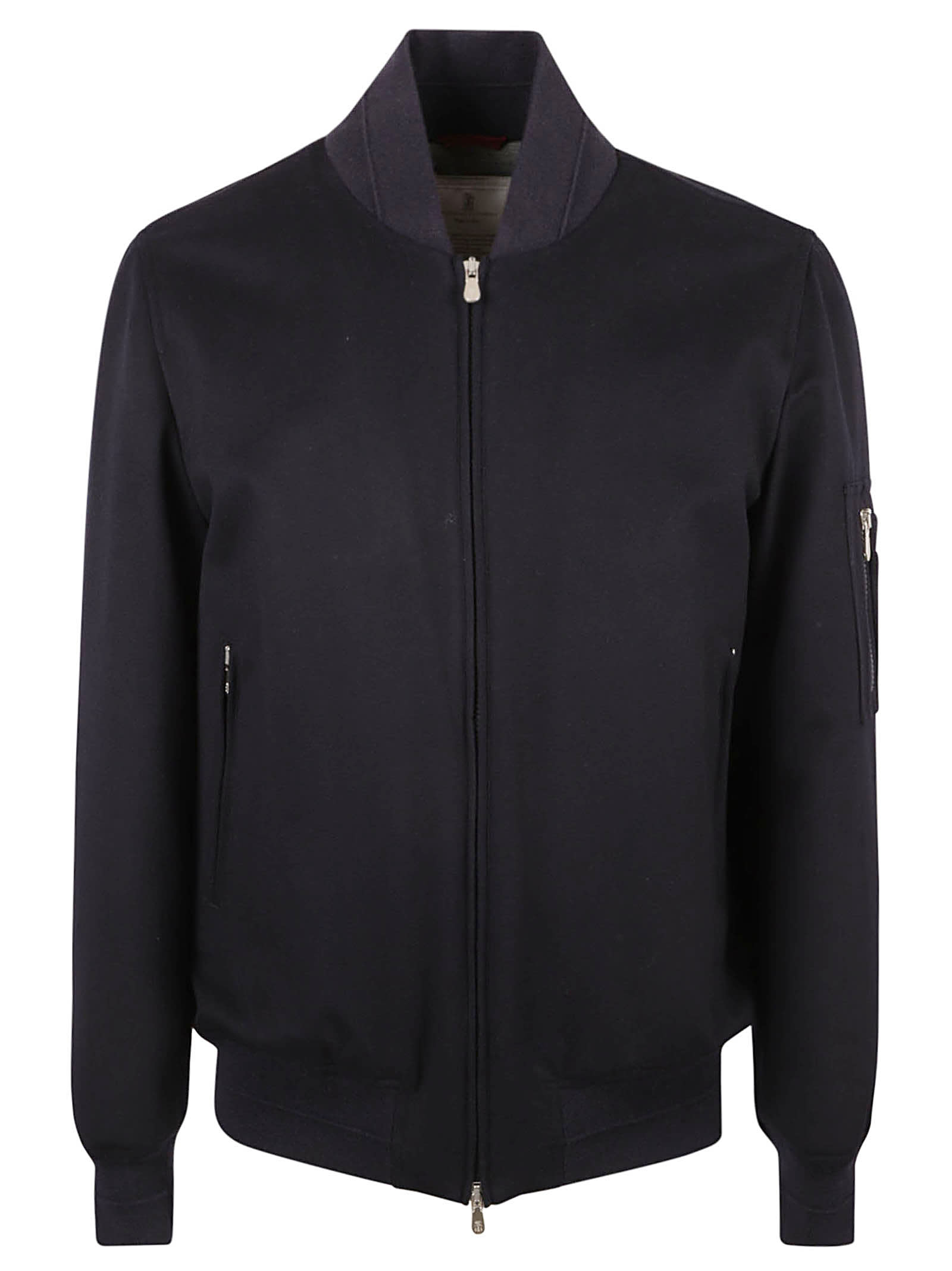 Brunello Cucinelli Pocket Sleeve Jacket In Navy/dark Grey