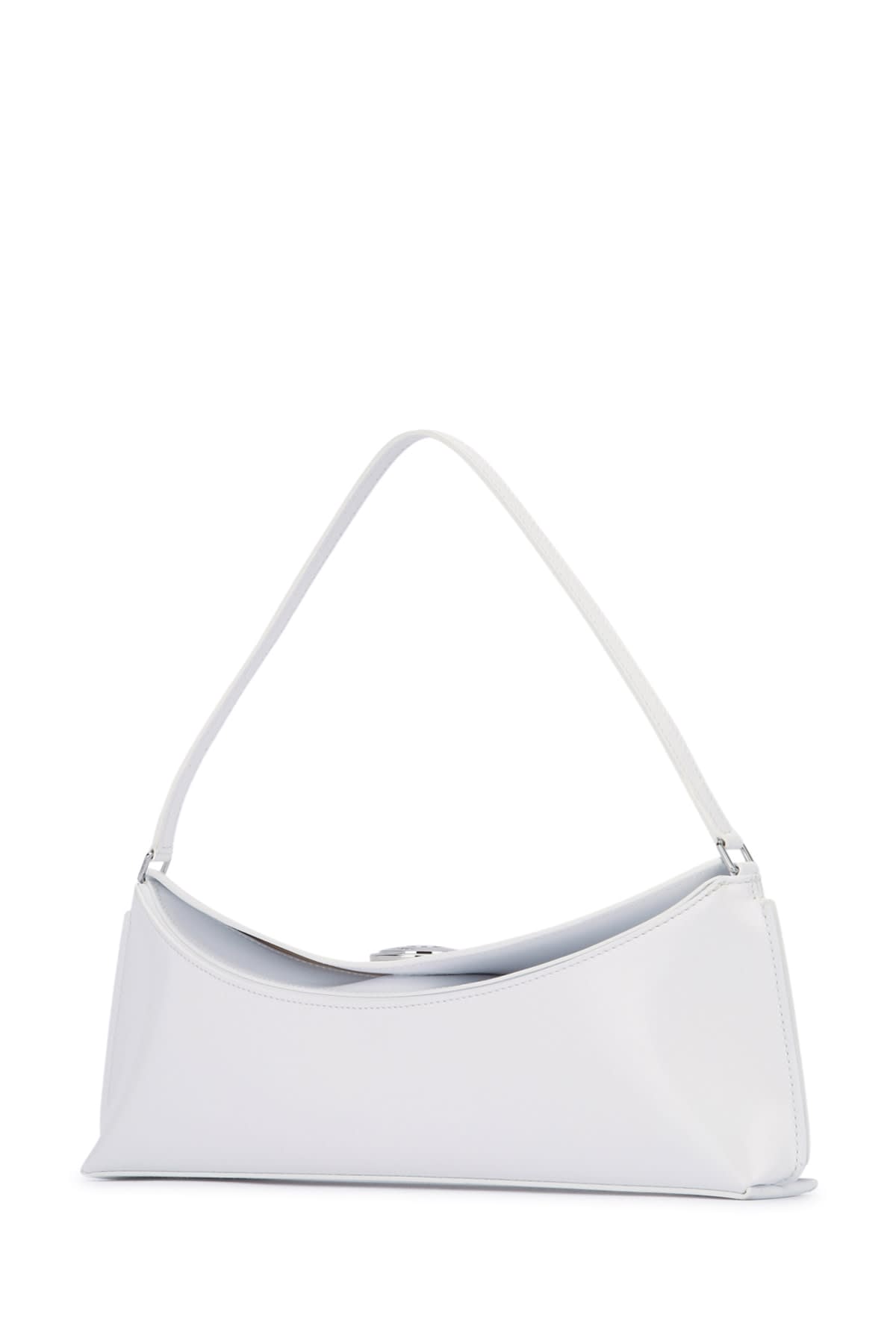 Jacquemus Le Calisso White Shoulder Bag With Engraved Snap Button In Leather Woman In White