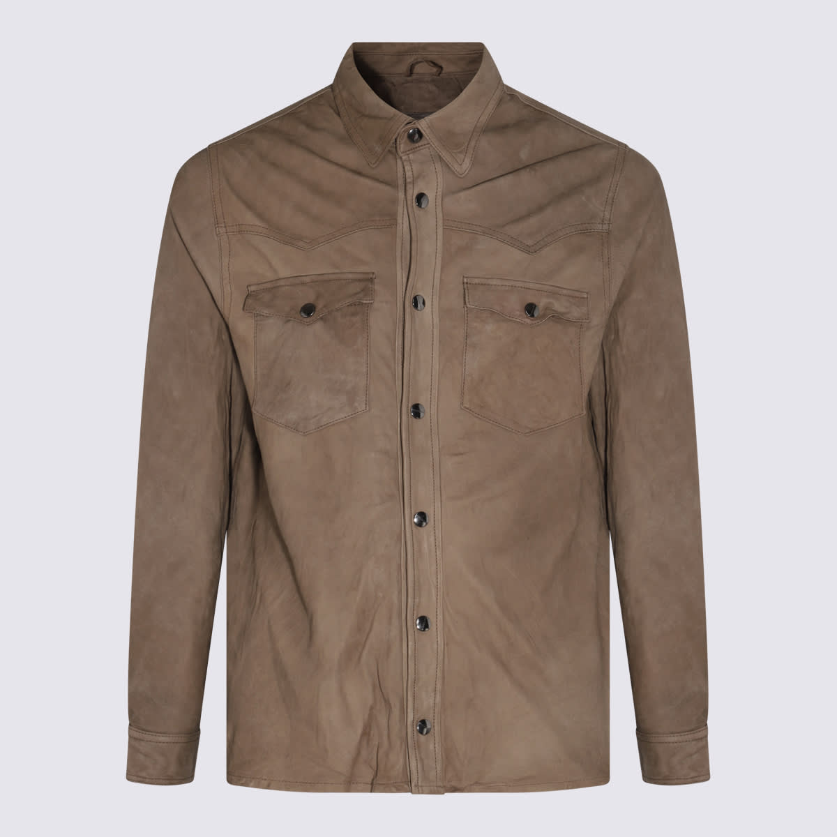 Shop Giorgio Brato Brown Leather Western Jacket