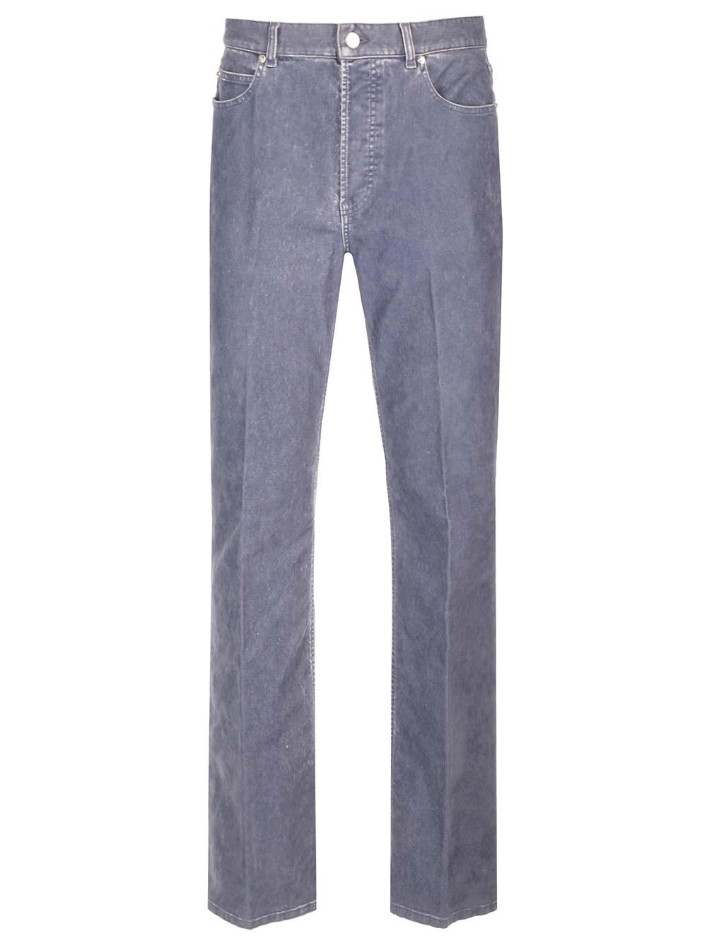 Shop Ferragamo Flocked Velvet Pants In Grey