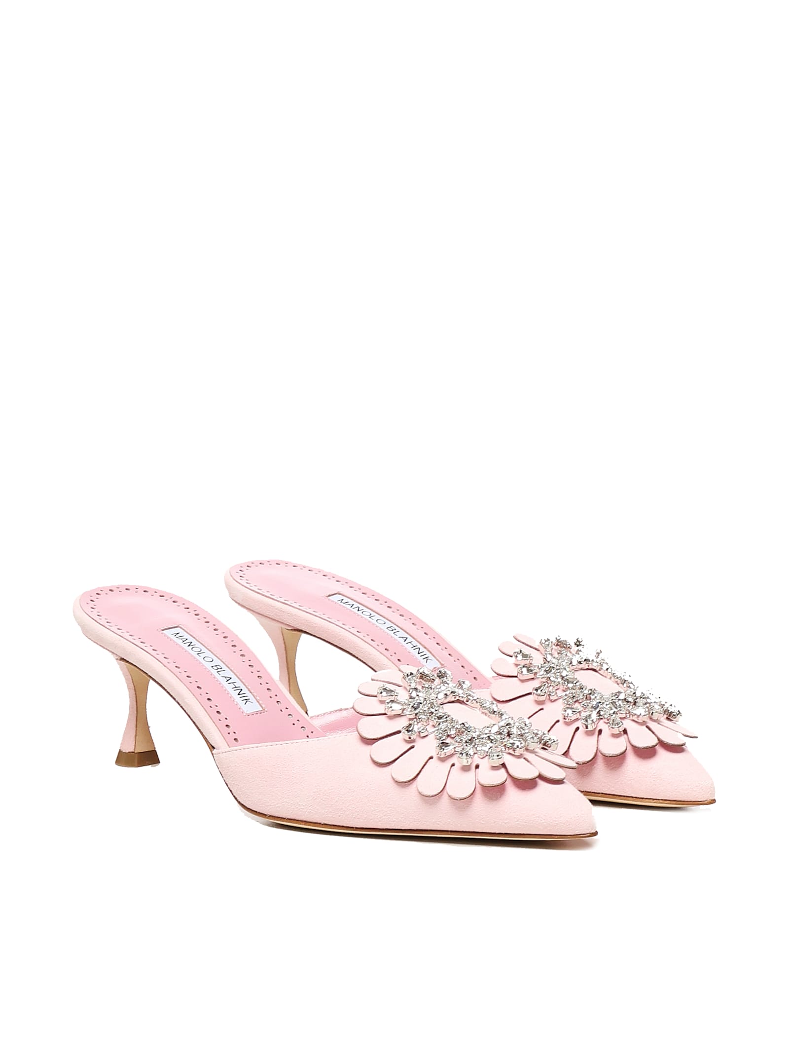 Manolo Blahnik Pointed High Heel Sandals In Pink