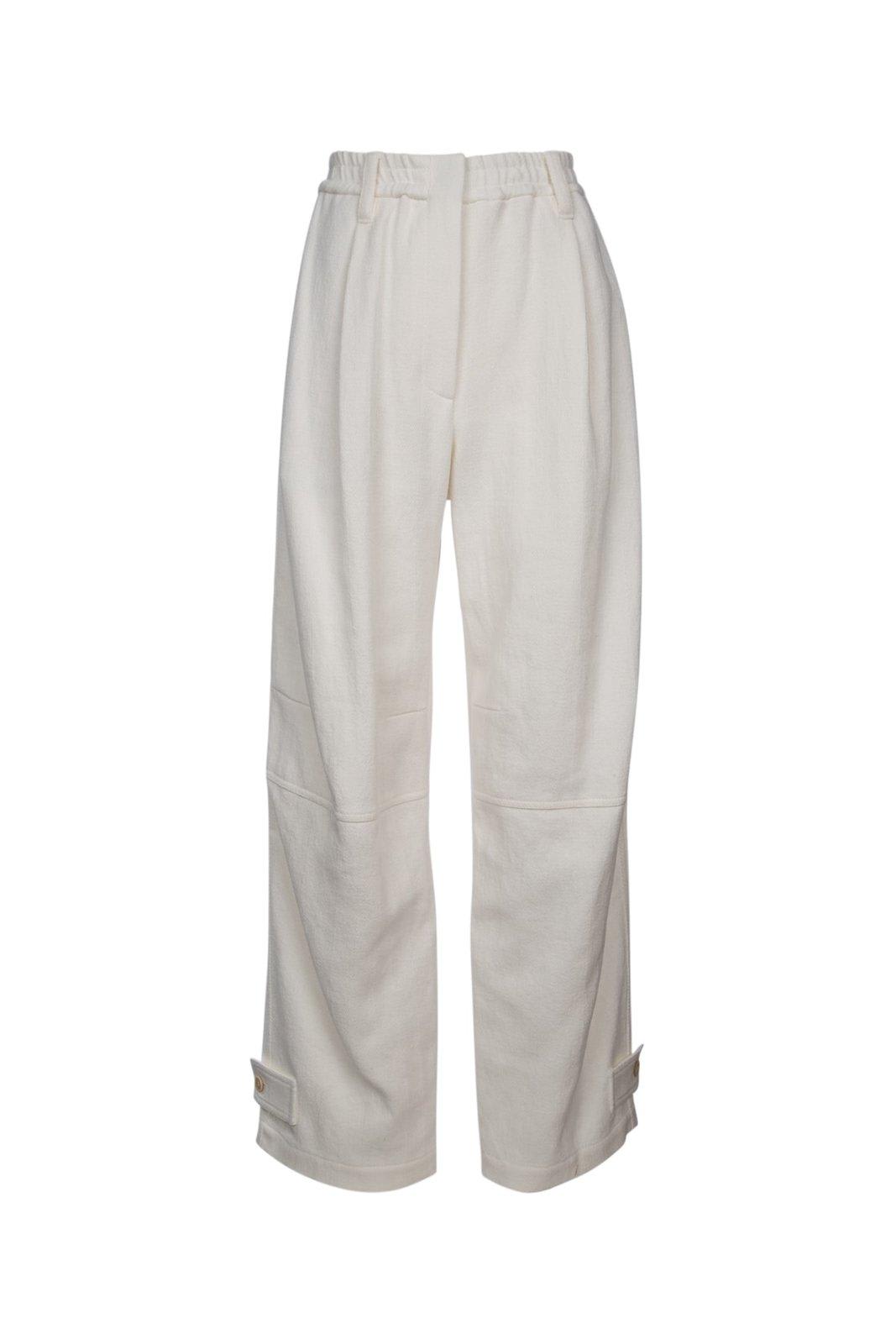 Pintuck Detailed Straight Leg Trousers