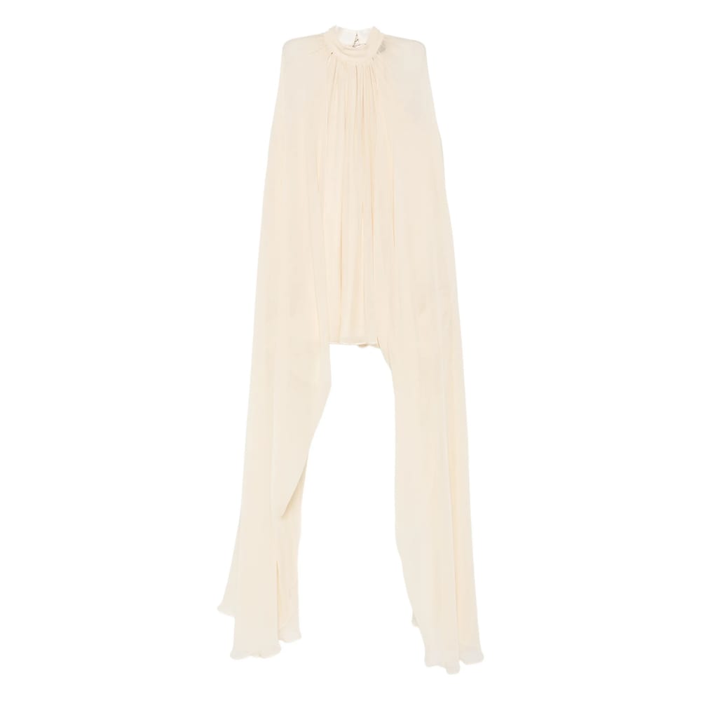 Taller Marmo Gathered Halterneck Mini Dress In Neutral