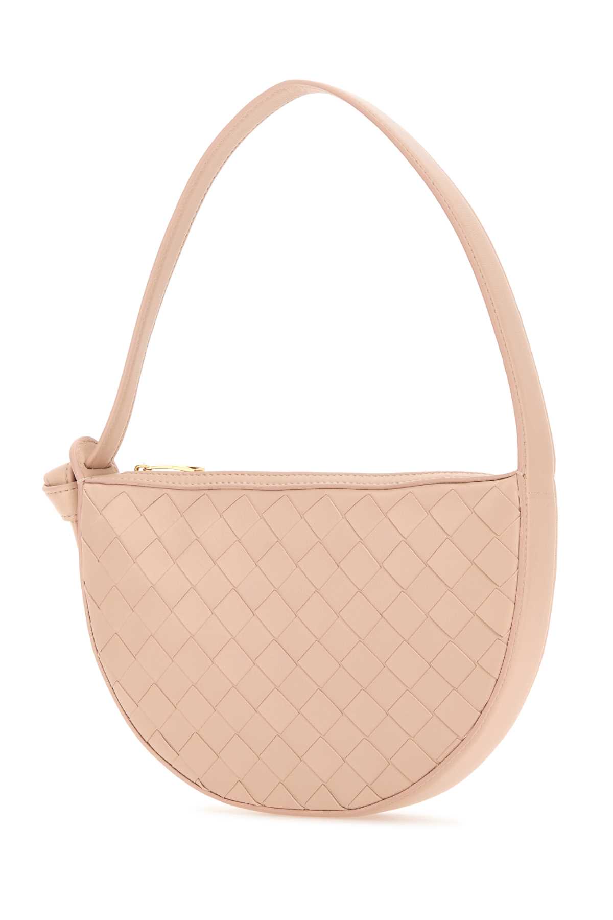 BOTTEGA VENETA LIGHT PINK LEATHER MINI SUNRISE SHOULDER BAG 