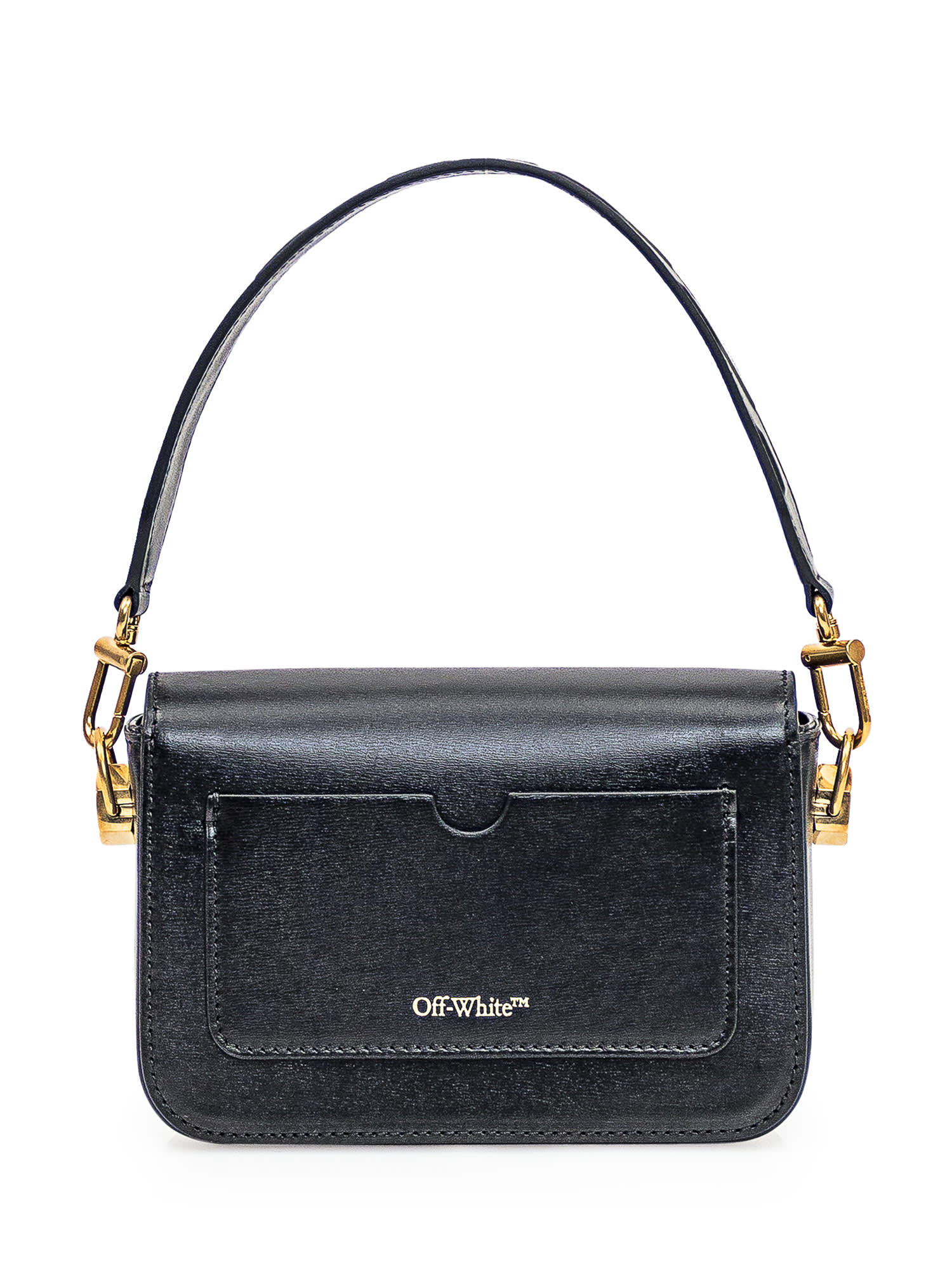 Shop Off-white Black Leather Small Plain Binder Handbag