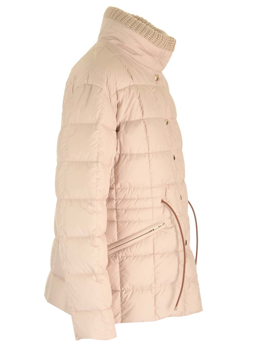 Shop Moncler Antigone Down Jacket In Beige