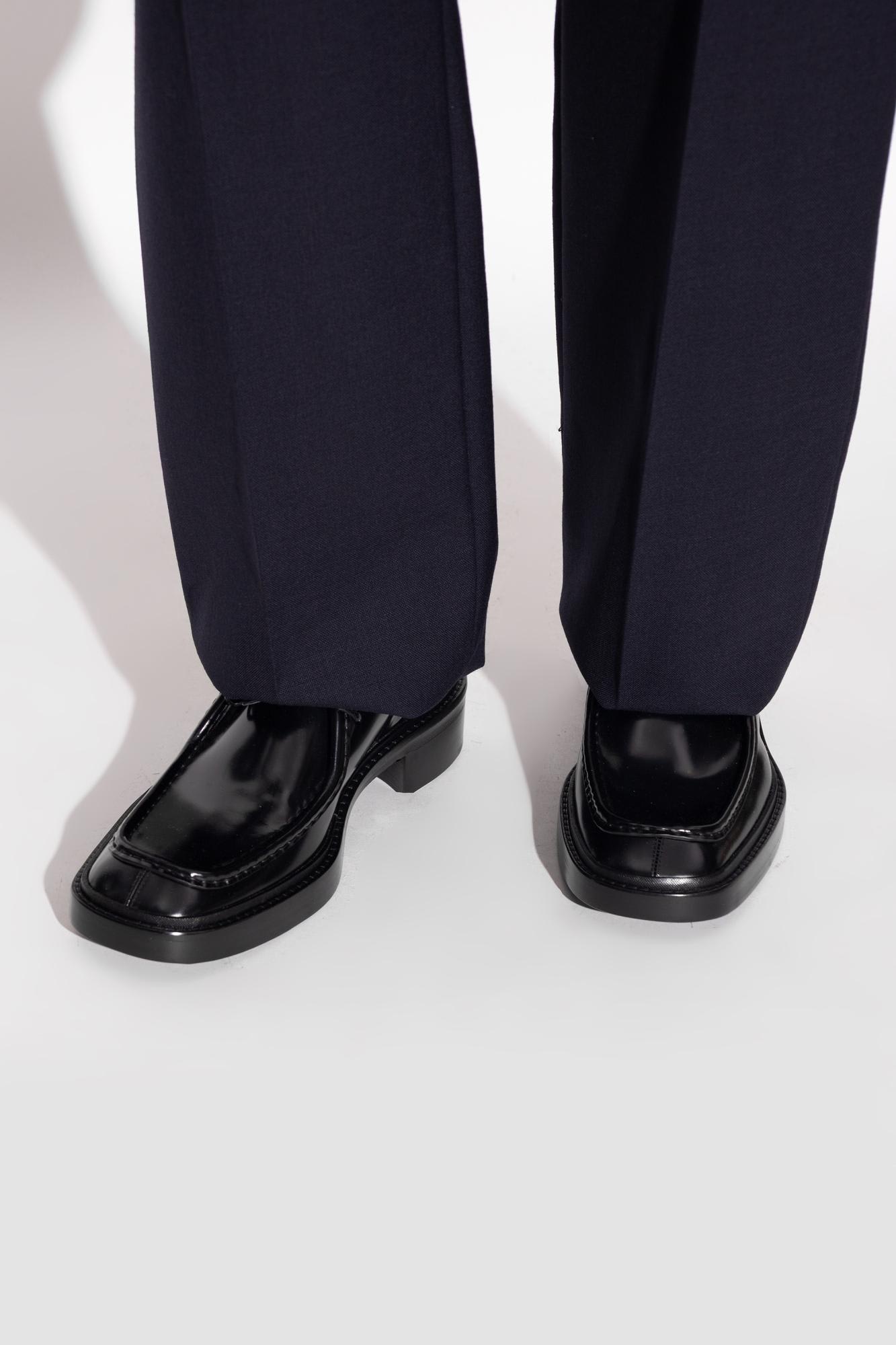 Saint Laurent Derby Loafer With Round Toe And Low Heel In Animal Print