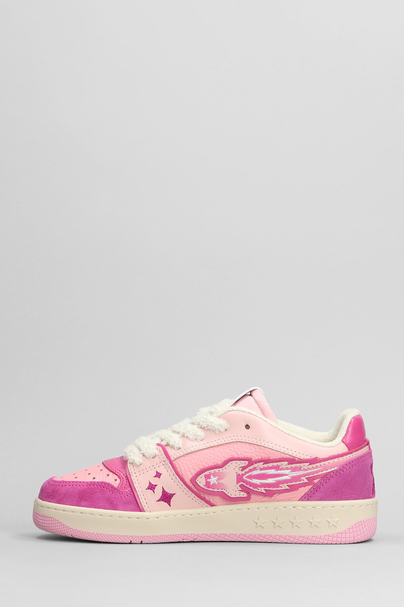 Shop Enterprise Japan Sneakers In Rose-pink Suede And Leather