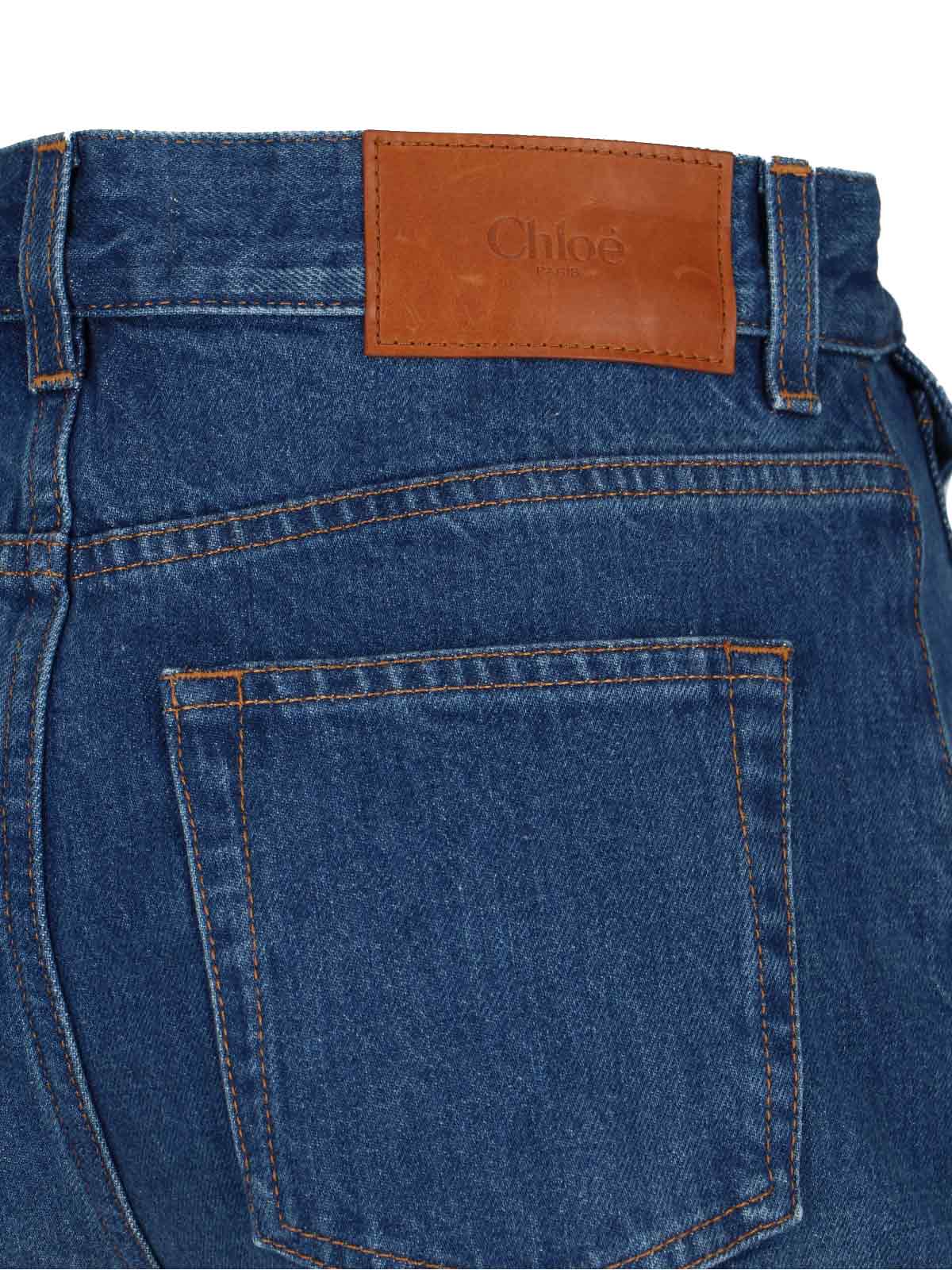 Chloé High-rise Heart-pocket Wide-leg Denim Jeans