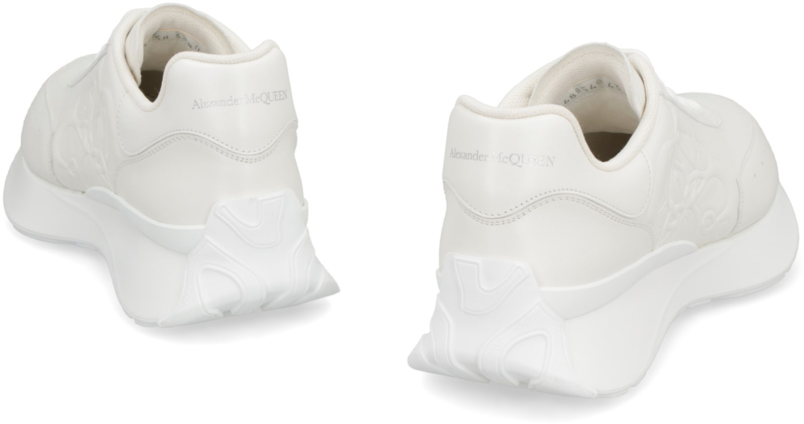 Shop Alexander Mcqueen Sprint Runner Leather Sneakers In White