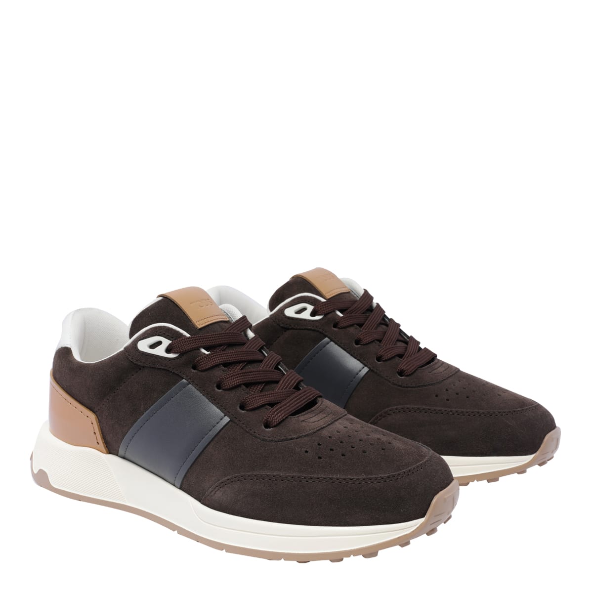 Shop Tod's Suede Sneakers In Brown