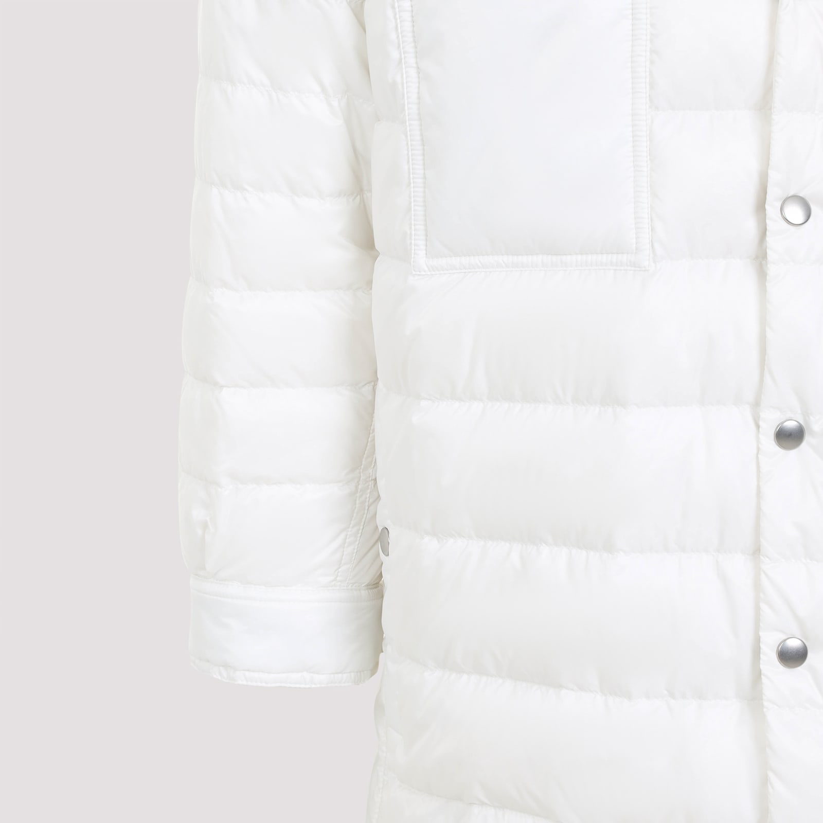 Moncler Genius Lightweight Feather Down Unisex Outer Shirt In Milk