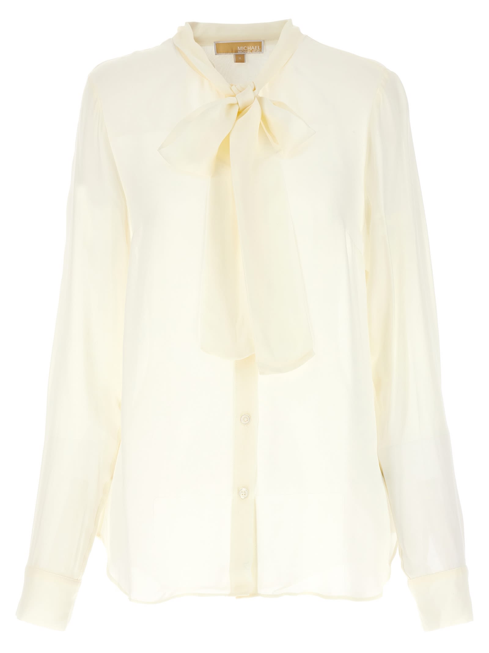 Michael Kors Pussy Bow Blouse  In Neutral