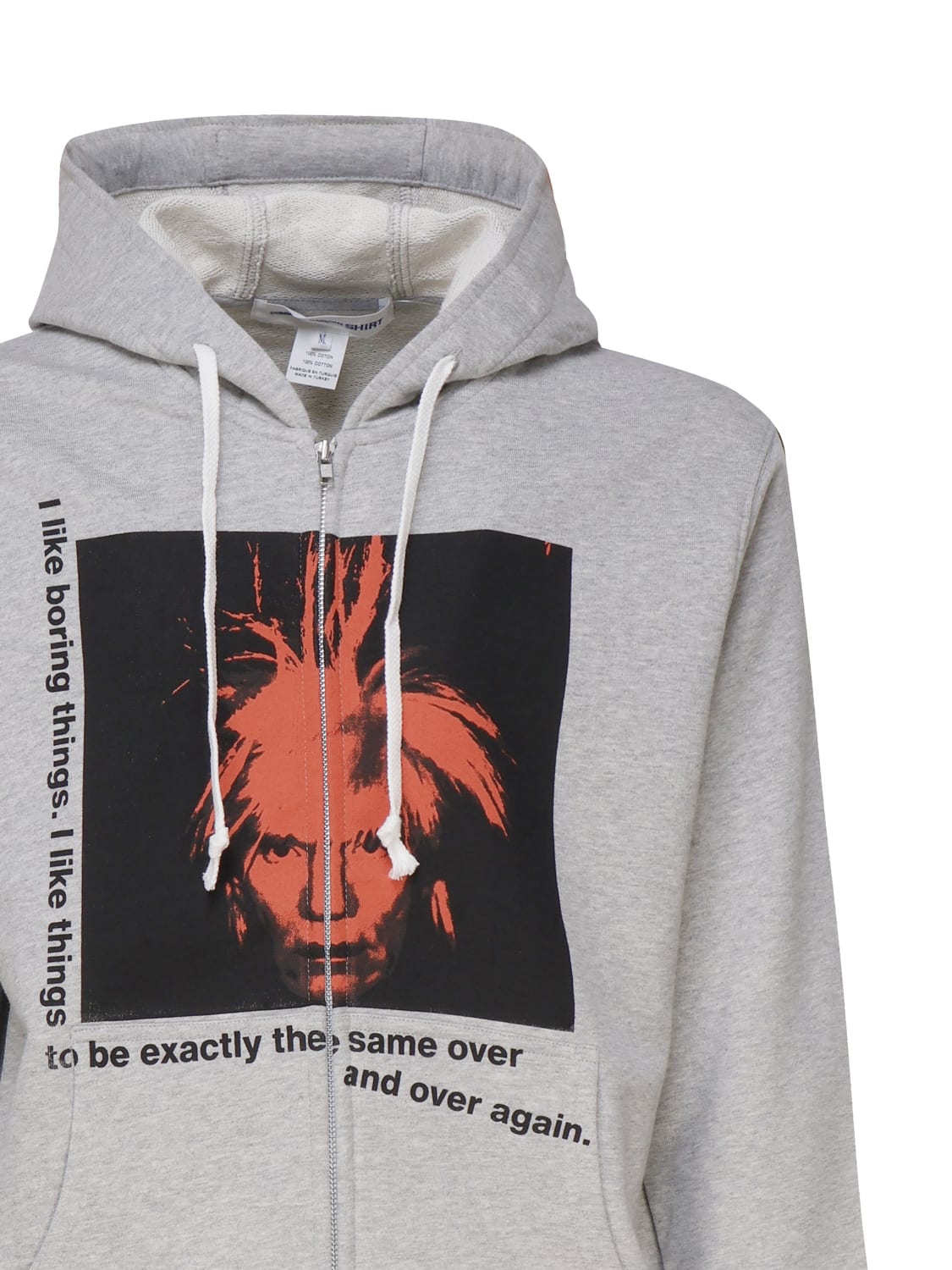 Shop Comme Des Garçons Cotton Sweatshirt With Andy Warhol Print In Grey